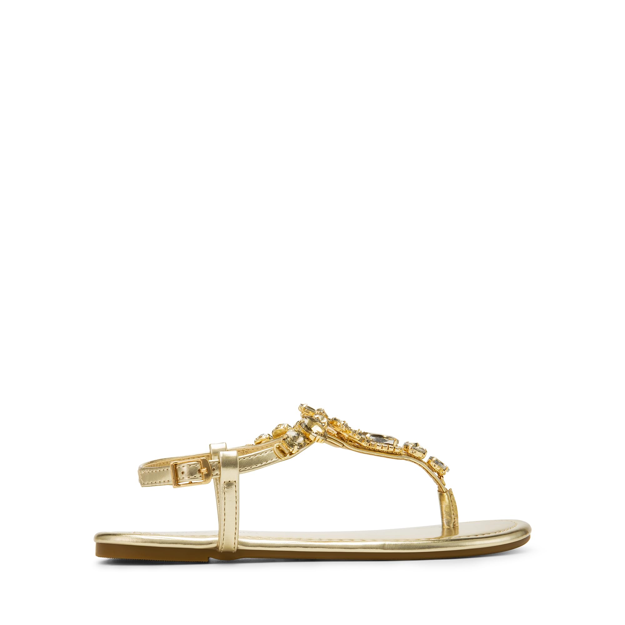 Dream Pairs Women's Rhinestone T-Strap Flat Sandals - Comfortable Summer Dressy Flip Flops for Beach, Pool, and Casual Outings