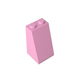 Eske Kouri Gobricks GDS-1404 2x2x3 Slope 75 Building Bricks - 10-Piece Set in Bright Pink (011), Lego-Compatible Solid Studs for Kids' STEM Toys | Perfect for Creative Construction, DIY Projects & Educational Play