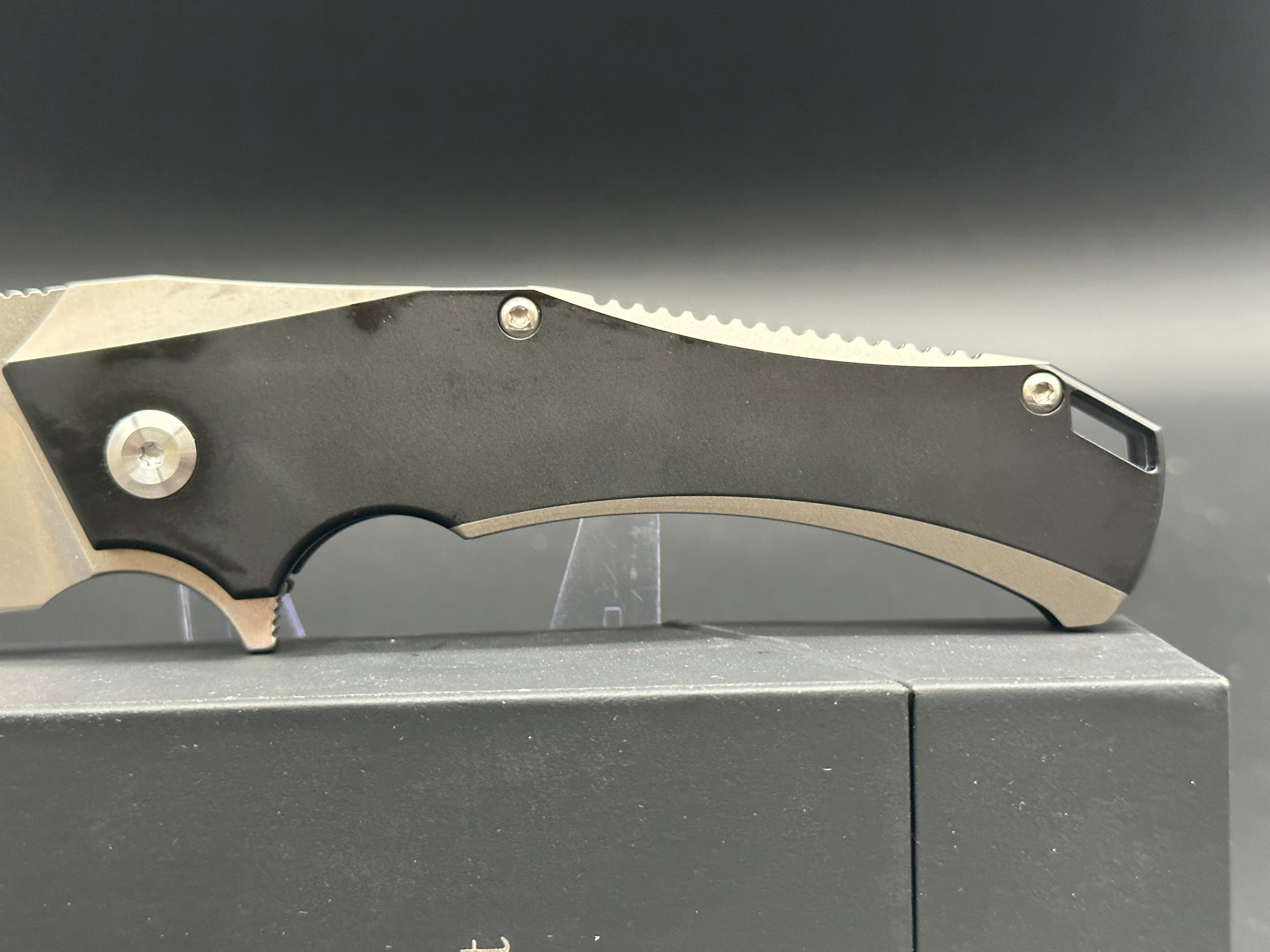 Kansept Mikkel Willumsen Hellx Black Titanium Folding Pocket Knife - EDC Tactical Knife for Outdoor Camping, Hiking & Survival Gear