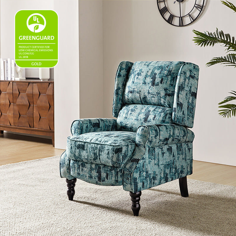 Erdeni Upholstered Manual Wingback Recliner Chair - Comfortable Living Room Armchair with Smooth Reclining Mechanism - Perfect for Home Theater, Reading Nook & Relaxation
