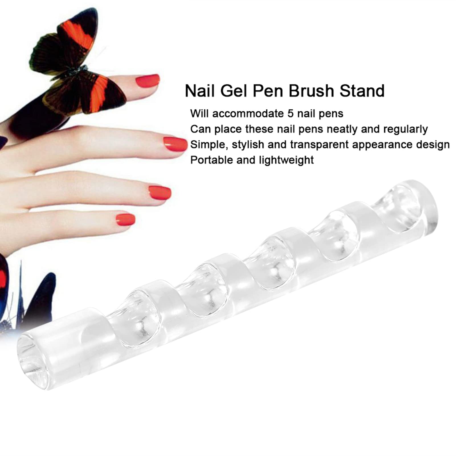 LANTRO JS Acrylic Nail Gel Polish Pen Brush Stand Holder - Professional Nail Art Organizer for Salon & Home Manicure - Perfect for Nail Technicians, DIY Enthusiasts & Beauty Lovers