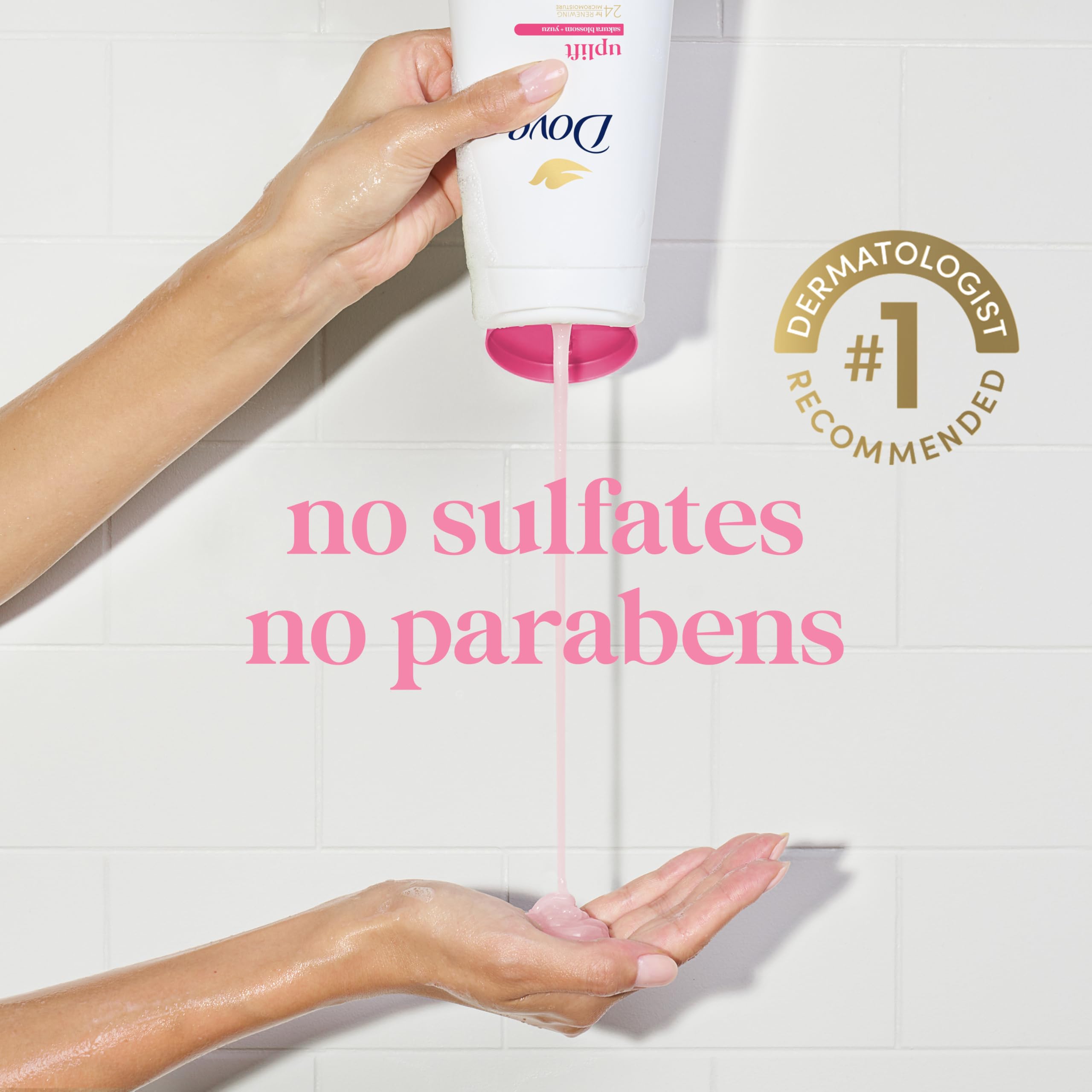 Dove Body Wash 4-Pack - 24-Hour Moisturizing Skin Cleanser with Sakura Blossom & Yuzu, Sulfate-Free & Paraben-Free for Soft, Hydrated Skin | Perfect for Daily Shower, Spa Day & Gift Sets