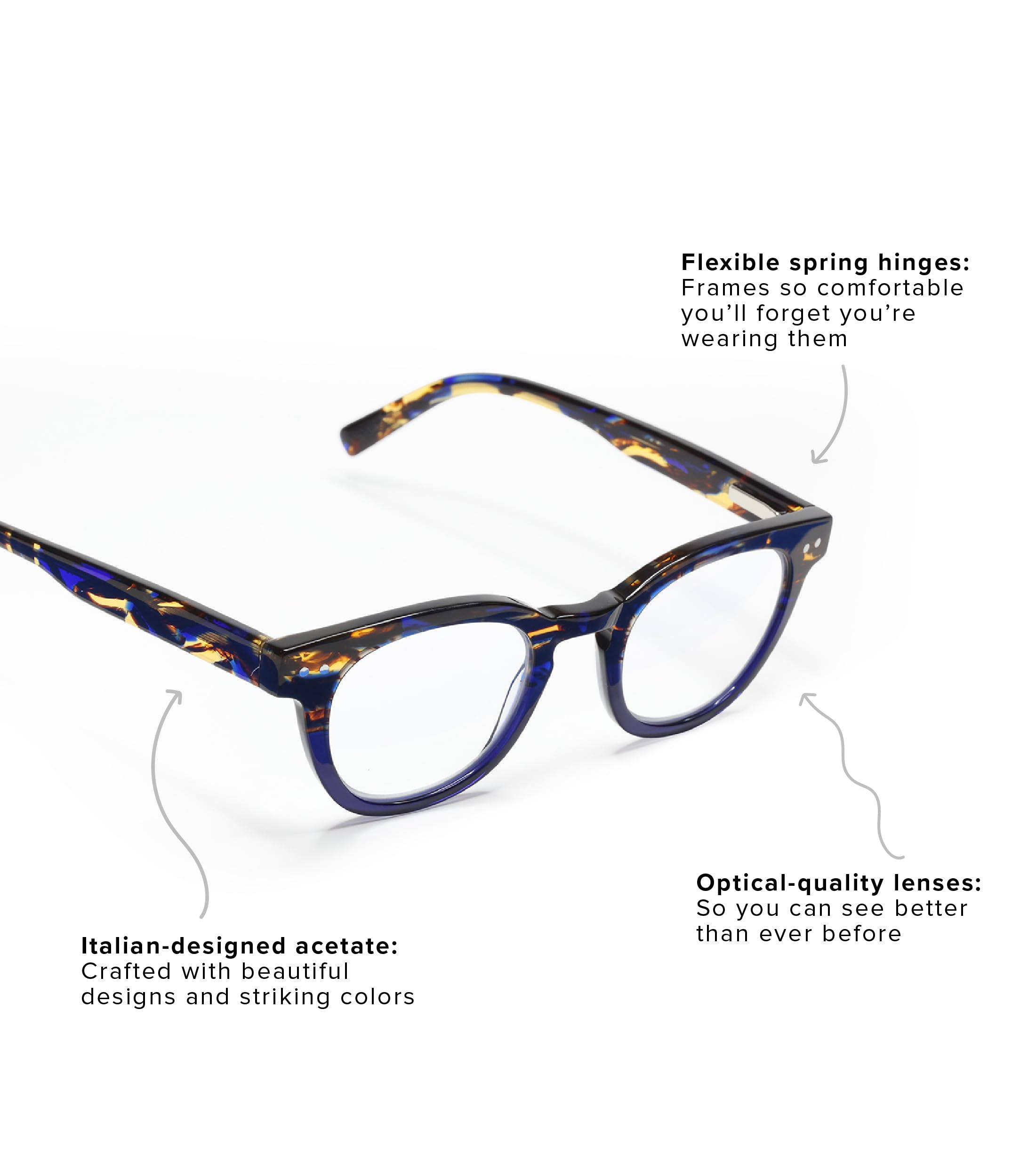 eyebobs Blue Light Blocking Reading Glasses for Men & Women - Premium Computer Eyewear with Waylaid Frame | Reduce Eye Strain for Office Work, Gaming & Screen Time