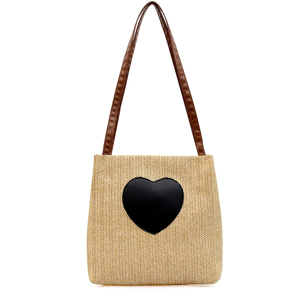 Women's Handmade Straw Woven Beach Basket Bag - Bohemian Rattan Crossbody Purse & Small Casual Tote for Summer Travel, Picnic, and Outdoor Activities (One Size, Multiple Colors)