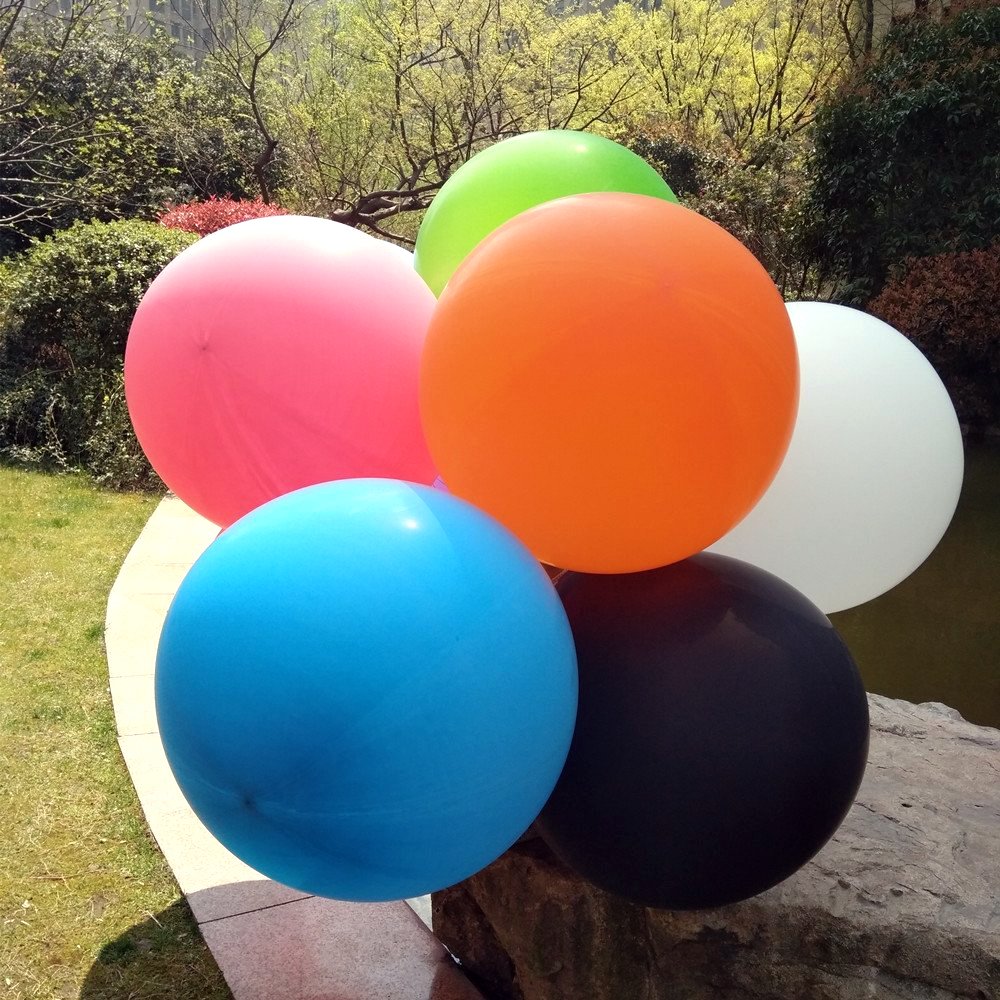 36 Inch Giant Latex Balloons for Birthday Wedding Party Decorations - 6 Pack Silver Large Round Balloons - Perfect for Baby Showers, Graduations & Anniversary Celebrations