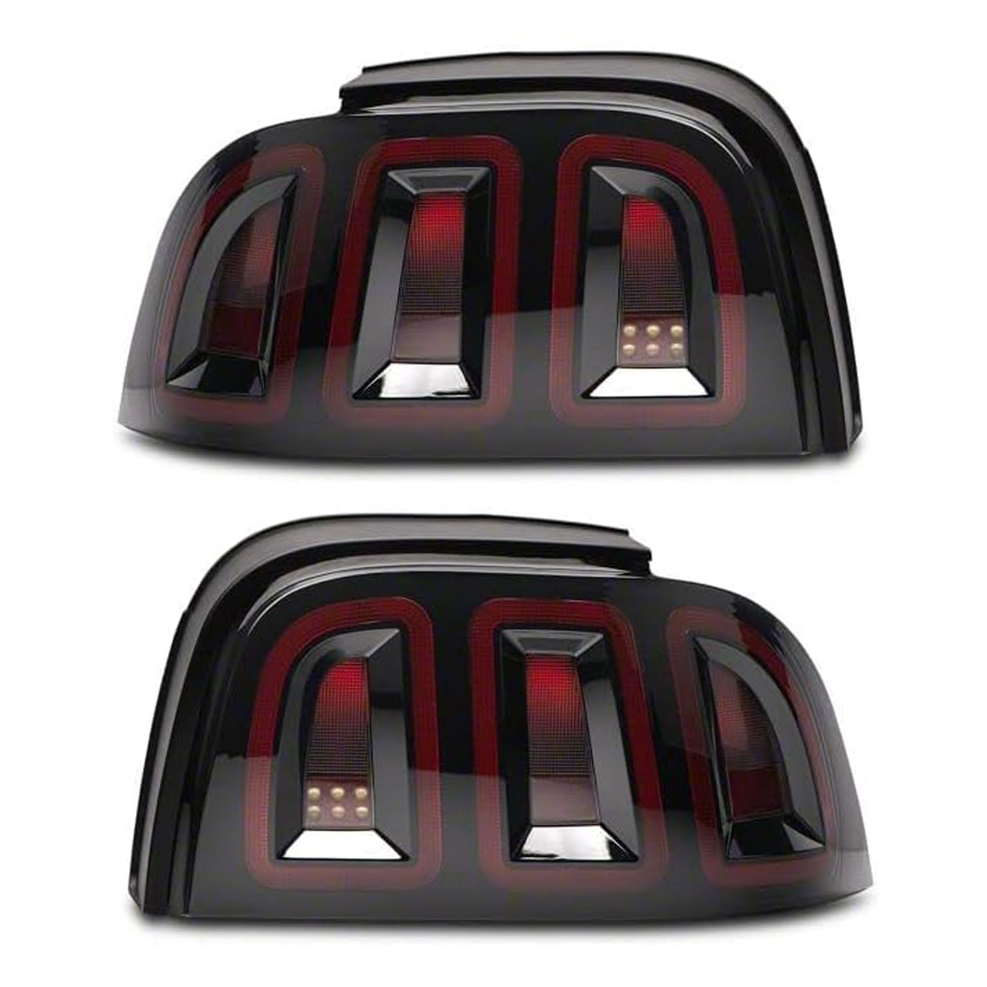 Raxiom LED Tail Lights Set for 1996-1998 Ford Mustang - Smoked Lens, High Visibility, Easy Installation - Upgrade Your Mustang's Style & Safety for Night Driving