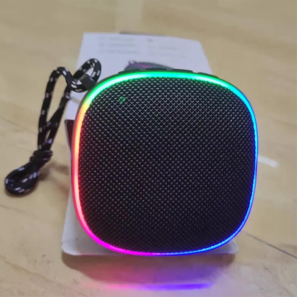 Louttary Portable Mini Bluetooth Speakers - Wireless Stereo Pair, Magnetic Dustproof Design with RGB Lights for Outdoor/Indoor Use - Perfect for Travel, Parties, and Home Entertainment (Black)