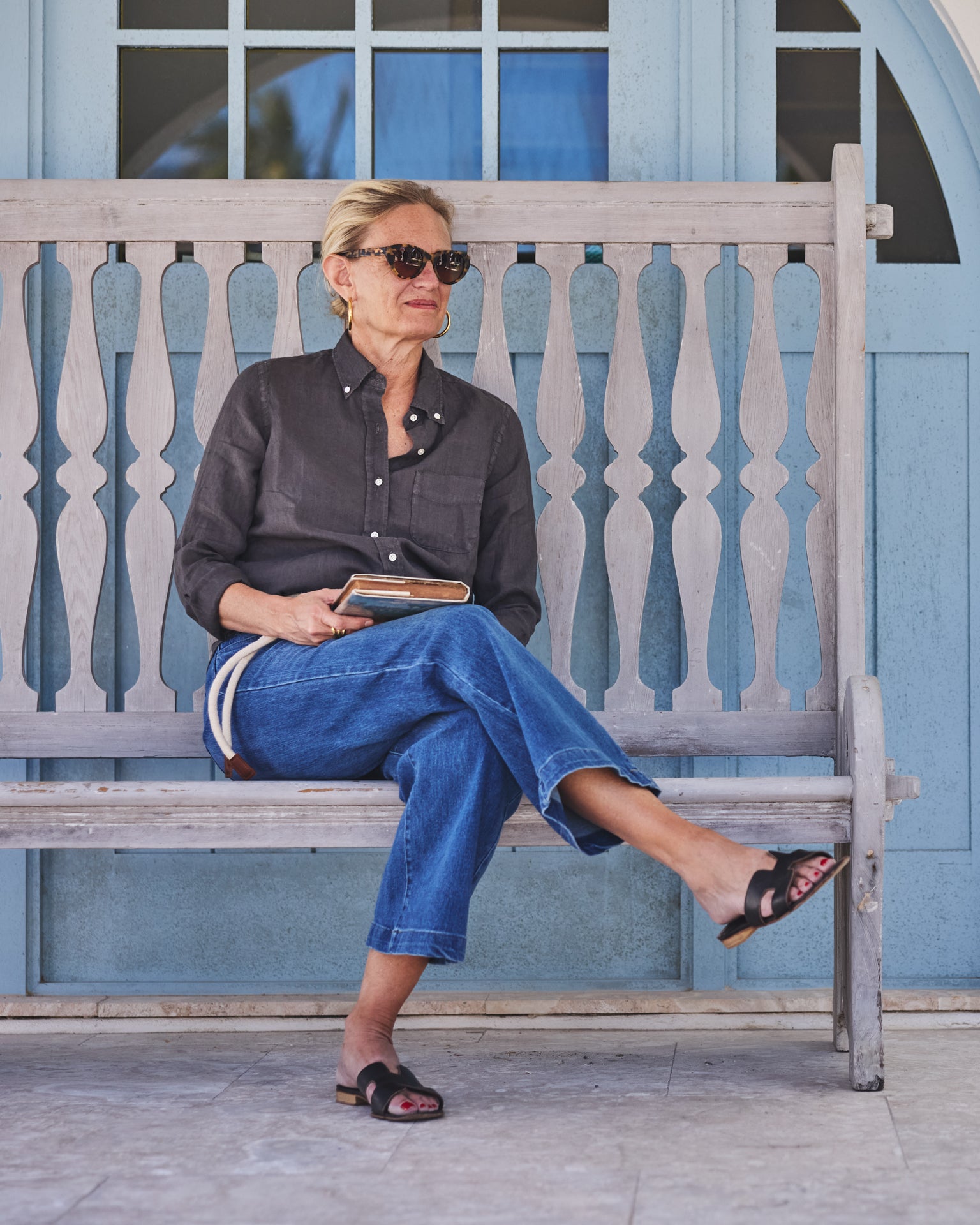 Women's Garment Dyed Linen Shirt - Graphite Color | Casual Button Down Shirt for Summer, Travel & Office Wear