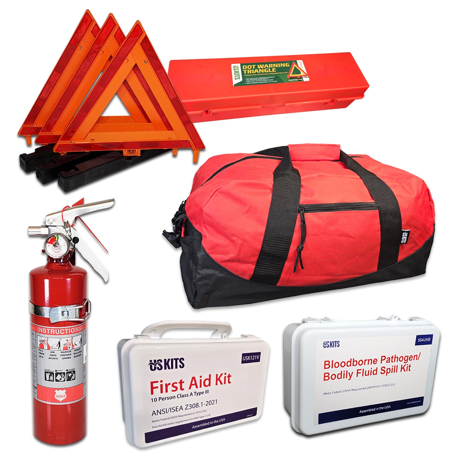 All-in-One NEMT DOT OSHA Compliant First Aid Kit - Essential Medical Supplies for Non-Emergency Medical Transport & Workplace Safety
