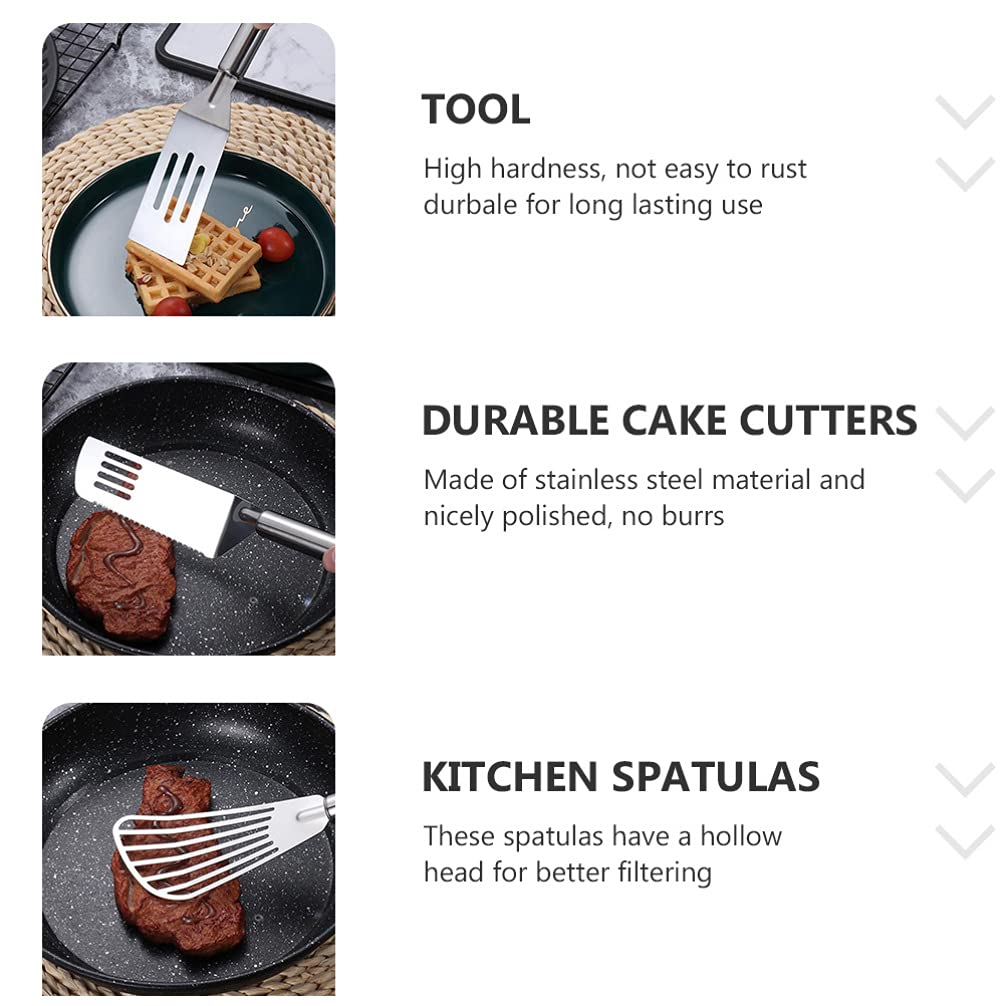 3-Piece Stainless Steel Kitchen Spatula Set - Pizza Turner, Dumpling Server, Egg Flipper, Cake Scraper & Fish Spatula for Baking, Cooking & Icing - Durable Metal Utensils for Home & Professional Kitchens