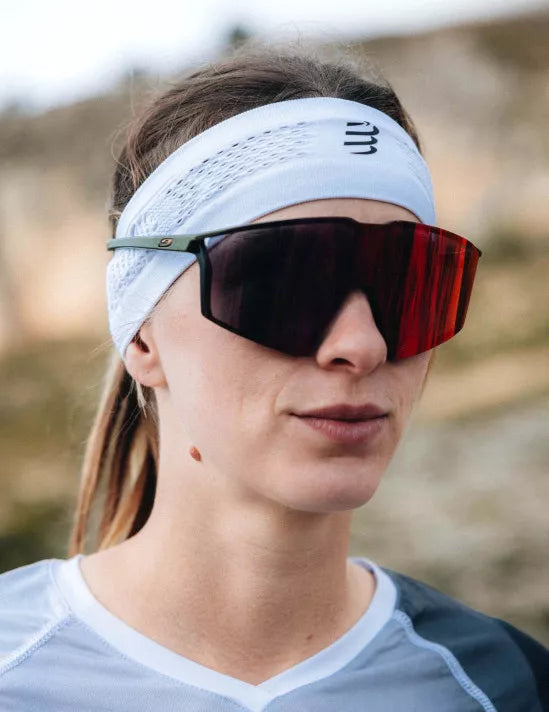 Compressport Unisex Thin Headband On/Off - White | Sweat-Wicking Sports Headband for Running, Cycling & Workouts