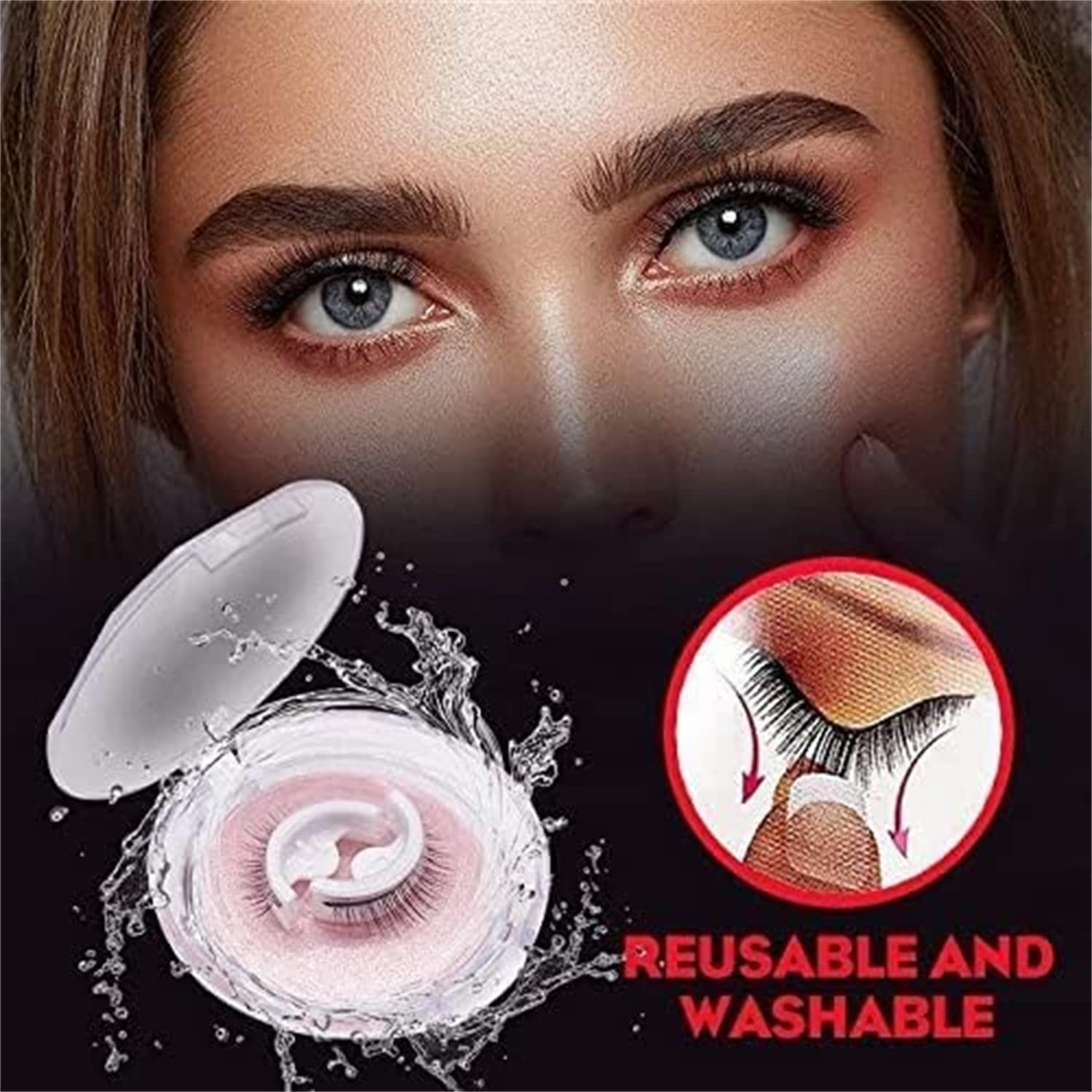 Lash Buddy Self-Adhesive Eyelashes - Reusable False Lashes (3 Pairs, Thick Volume) for Natural Look, Easy Application & Comfortable Wear - Perfect for Daily Use, Parties & Special Occasions