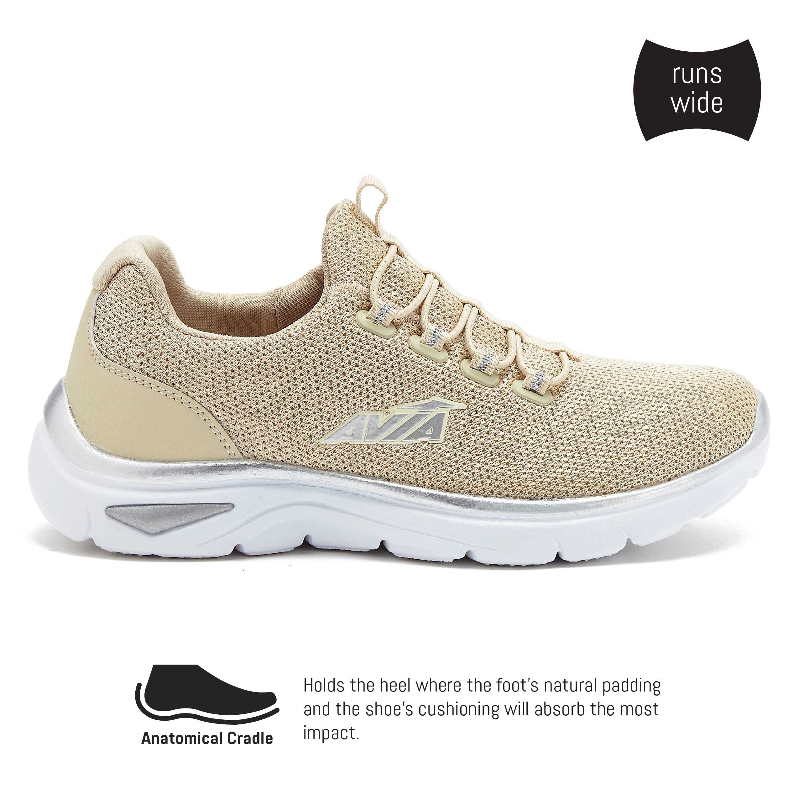 Avia Junction Women's Slip On Sneakers - Comfortable Breathable Memory Foam Walking Shoes for Women | Casual Everyday Wear, Workout, Travel & Running