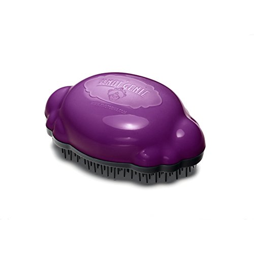 Knot Genie Detangling Hair Brush for Kids - Pain Free Knot Remover for Curly Hair | Gentle Tangle Separator Leaves Hair Smooth & Shiny (Puff of Purple) | Perfect for Daily Hair Care, Travel, and Sensitive Scalps