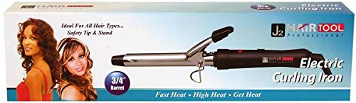 J2 Professional Chrome Electric Curling Iron Wand - 1 Inch Hair Curler for Long, Medium & Short Hair - Salon Quality Styling Tool for Beach Waves, Loose Curls & Voluminous Styles at Home or Travel