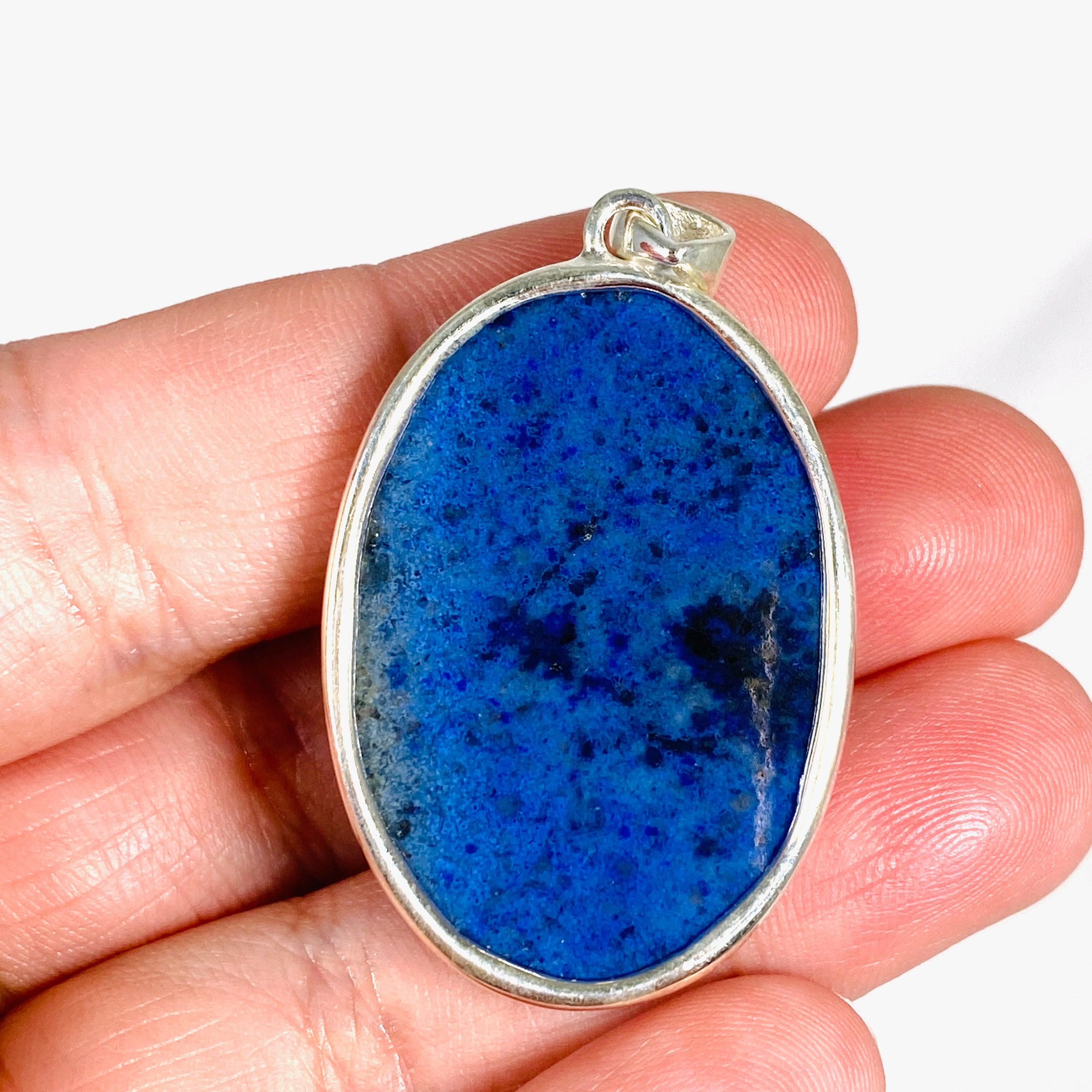 Natural Dumortierite Oval Pendant Necklace KPGJ4150 - Healing Crystal Jewelry for Meditation, Energy Balancing & Spiritual Protection