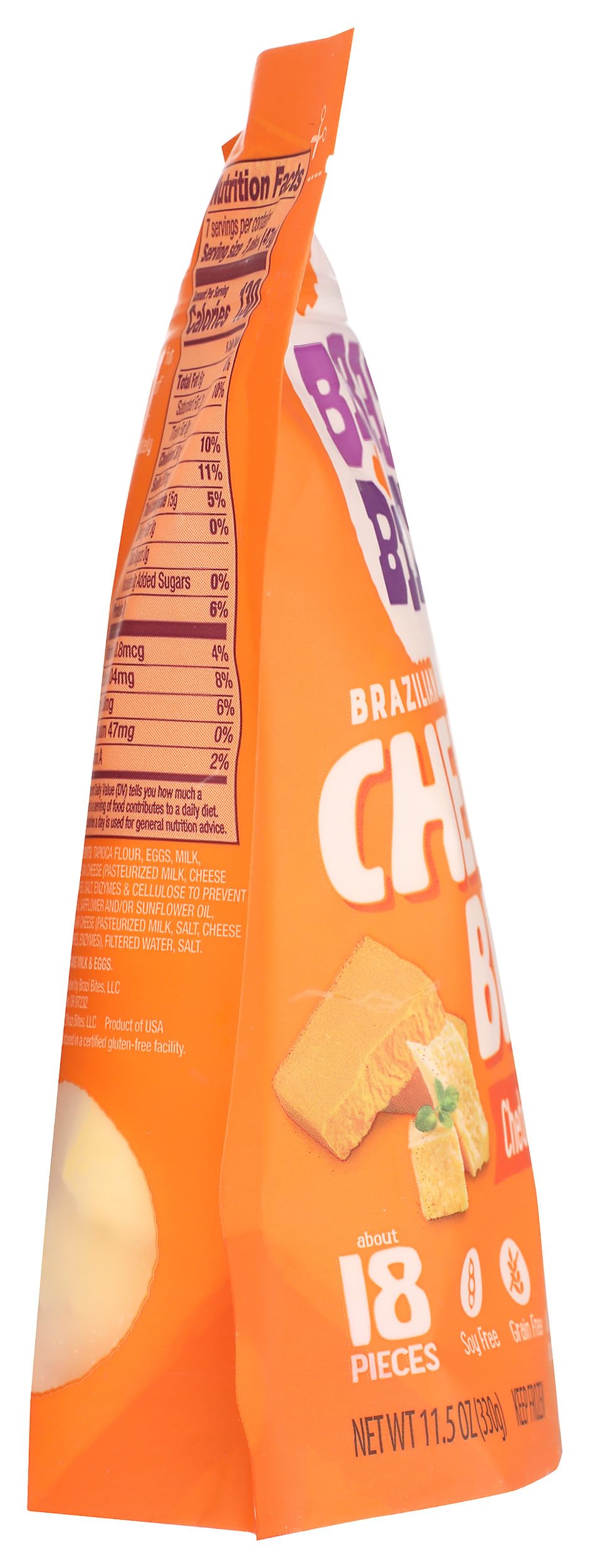 Brazi Bites Original Brazilian Cheese Bread - 11.5 oz Frozen Gluten-Free Snacks | Perfect for Parties, Breakfast & Keto Diet