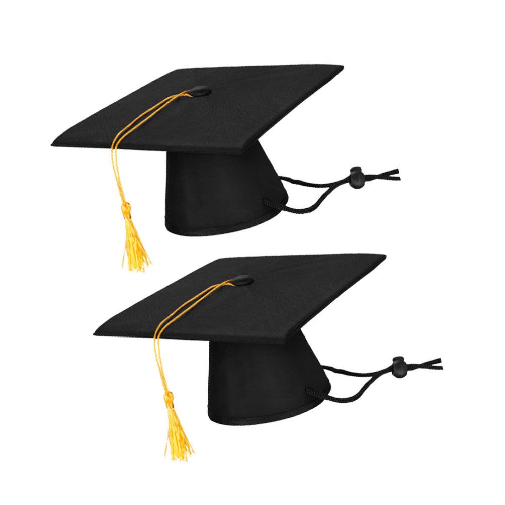 2pcs Mini Graduation Cap for Pets - Dog & Cat Graduation Hat, Costume Accessory for Pet Graduation, Birthday, Photo Shoots & Dress Up Parties