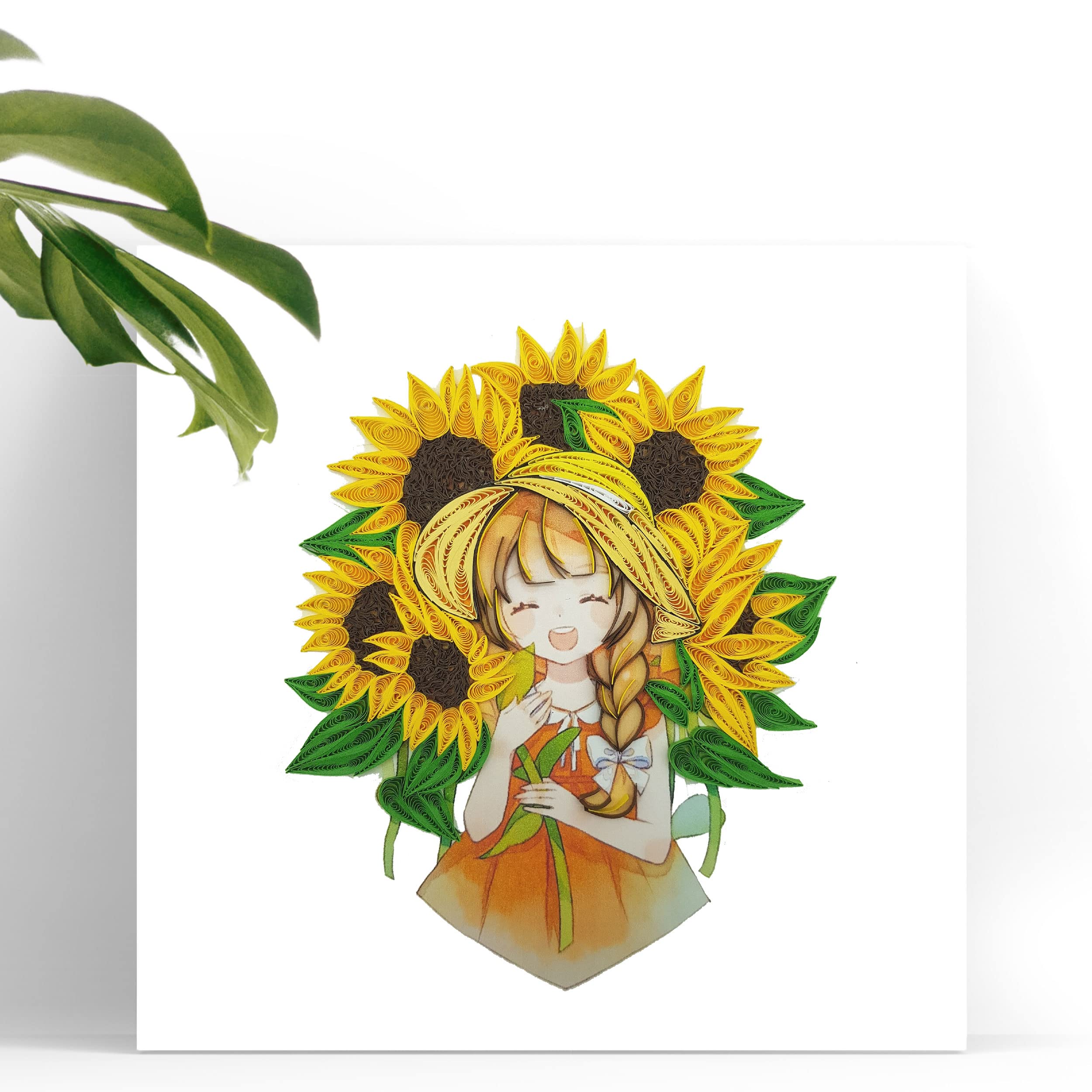 Handmade Quilling Floral Birthday Card - Sunflower Themed Birth Month Flower Card for Mom, Anniversary, Baby Shower & Special Occasions | 12 Months of Year Flower Collection | Perfect Gift for Women, Mothers & Loved Ones | Home & Office Decor