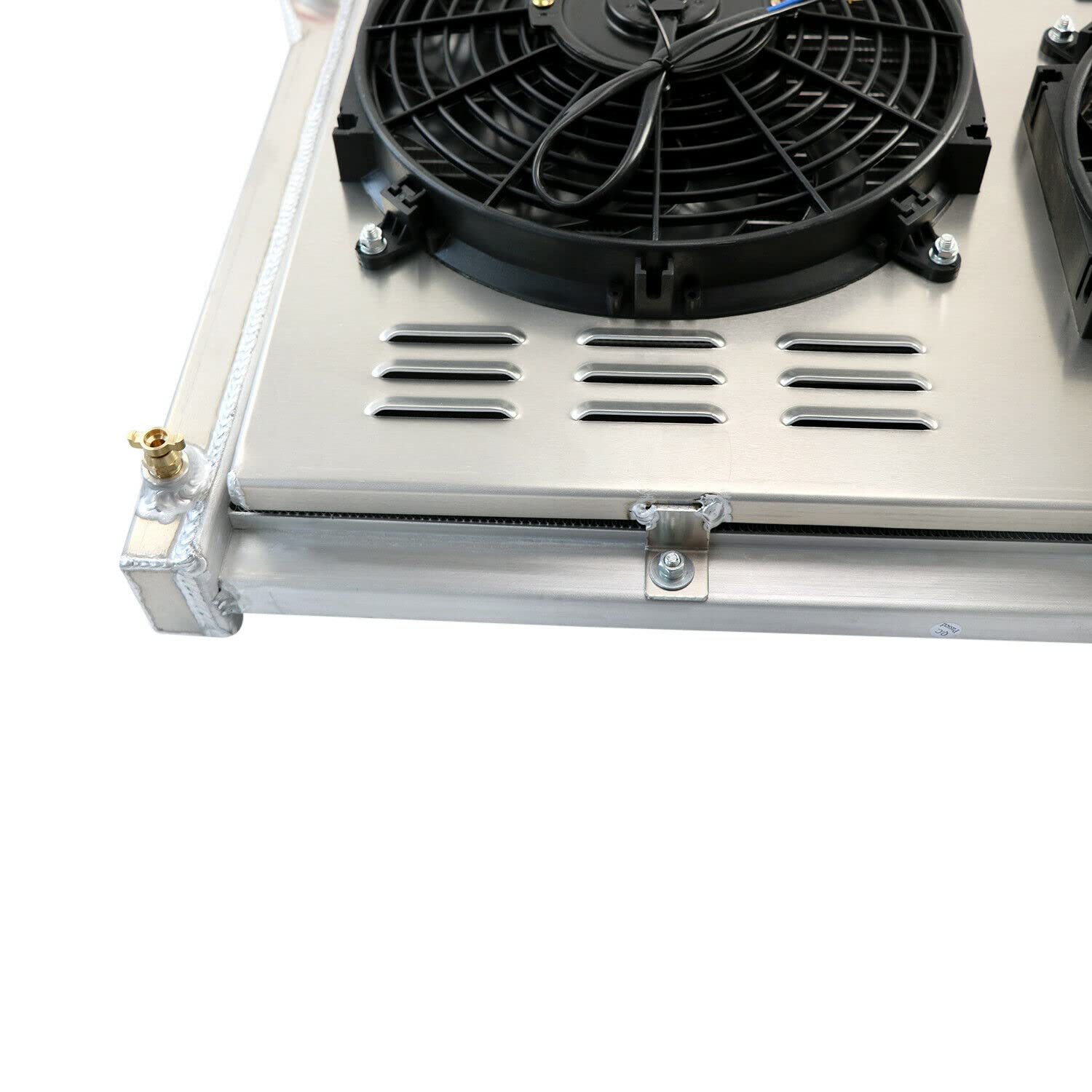 1967-1972 Chevy GMC C/K Series Pickup Truck 3-Row Aluminum Radiator with Electric Fan Relay Kit - High Performance Cooling Upgrade for Classic Truck Restoration & Hot Weather Driving