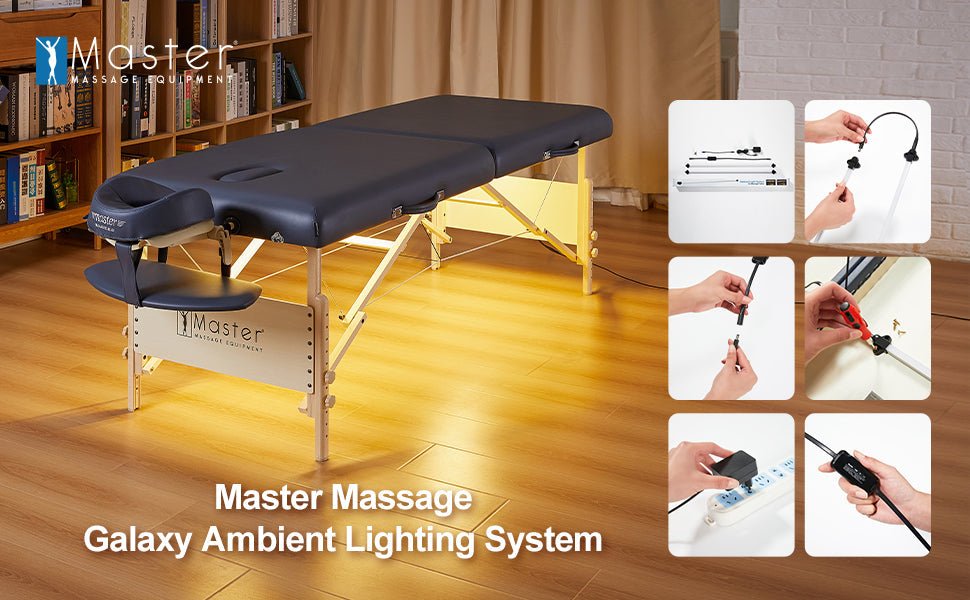 Master Massage Galaxy Ambient Lighting System - 3500K Warm LED Strips for Massage Tables | Spa Atmosphere Light for Relaxation & Therapy Rooms