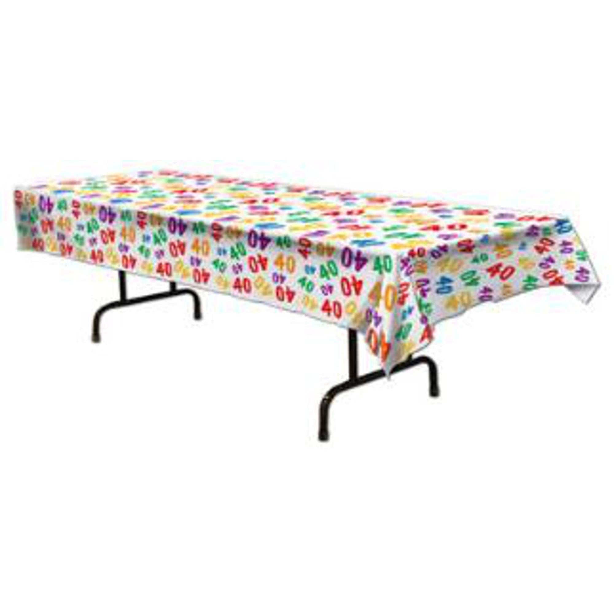 40 Pack Plastic Table Covers 54x108 Inches - Disposable Waterproof Tablecloths for Parties, Picnics, BBQs & Events (White)