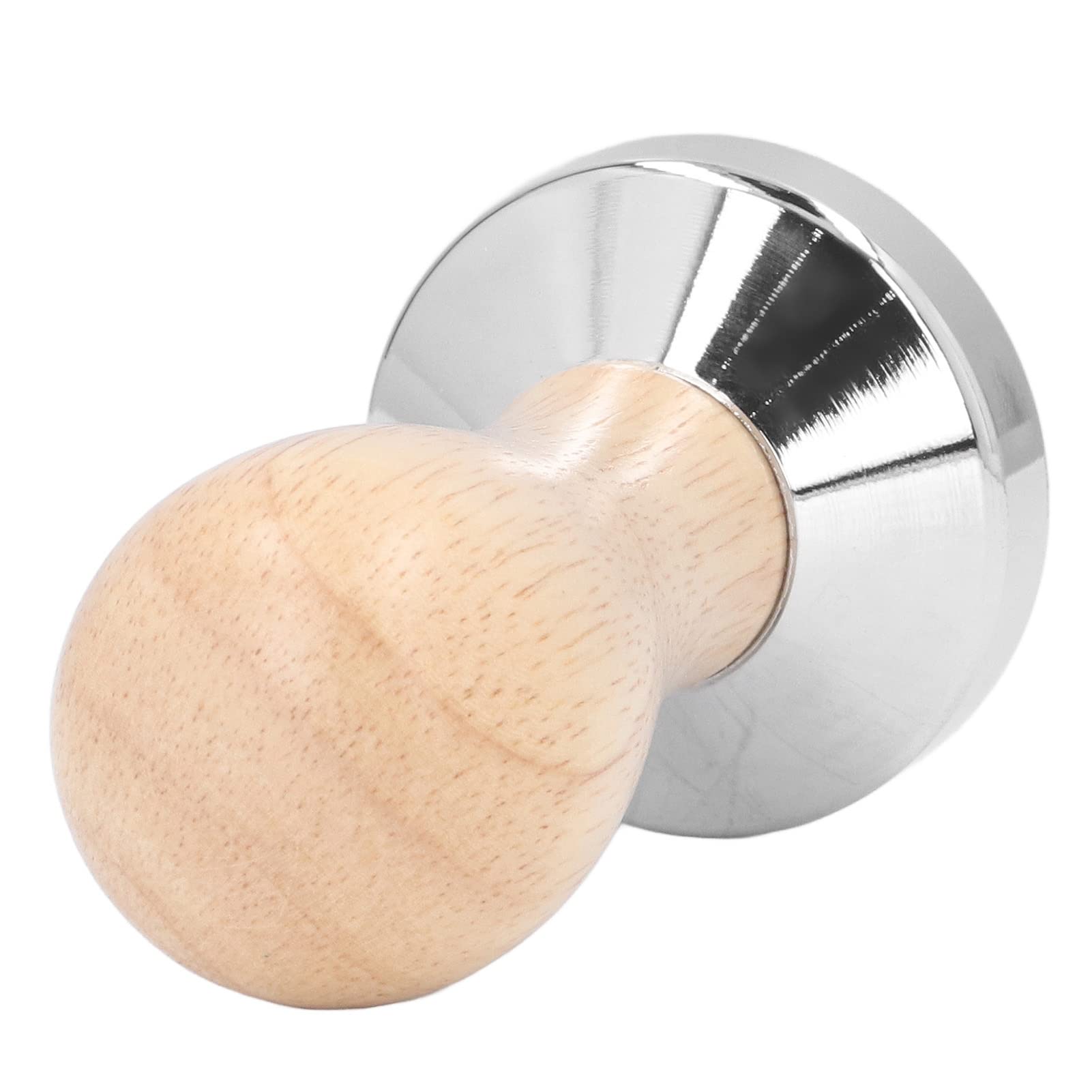 Premium 49mm Espresso Tamper - Stainless Steel Coffee Press with Wooden Handle, Flat Base for Perfect Espresso Extraction - Ideal for Home Baristas & Coffee Shops