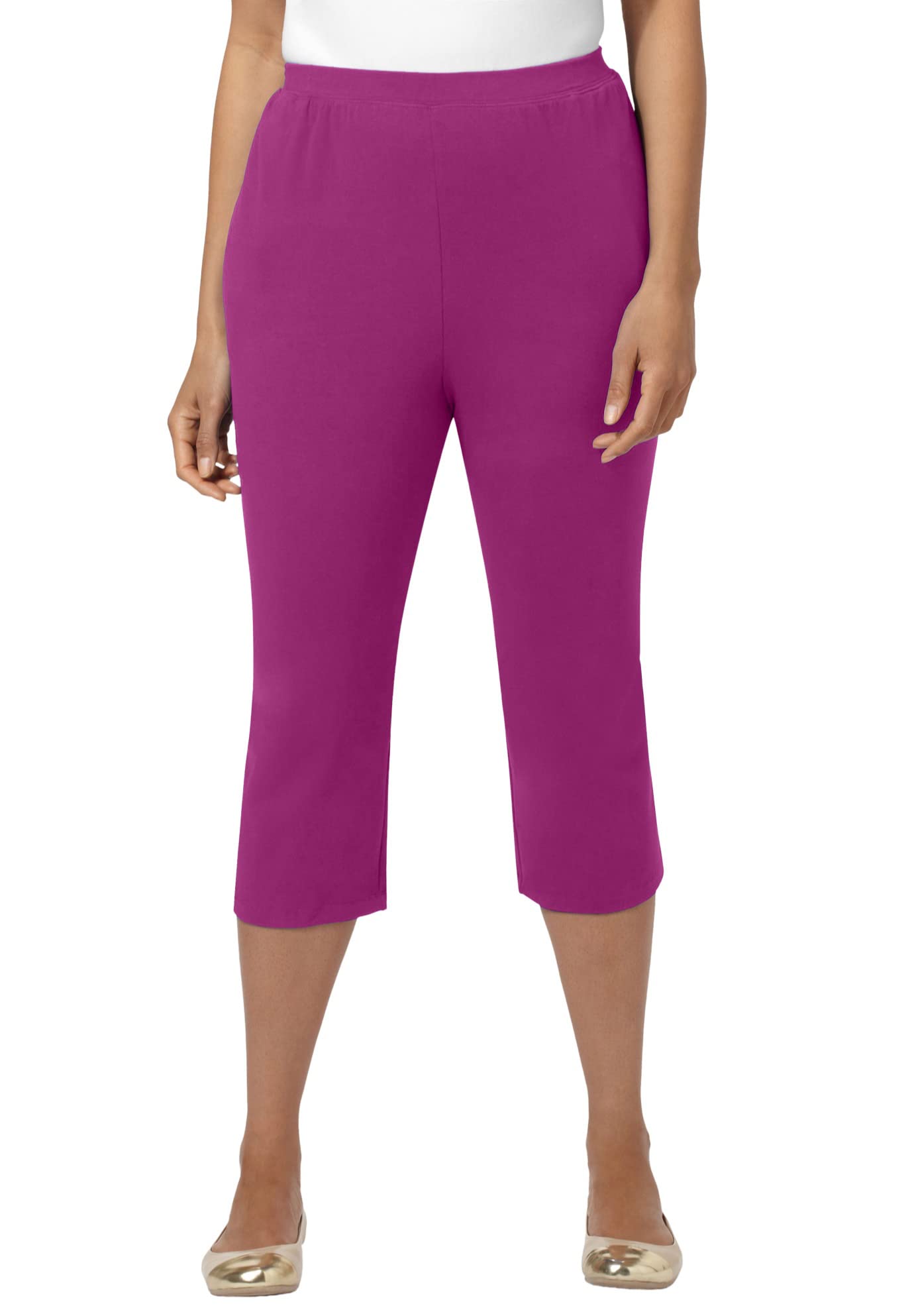 Women's Plus Size Tall Suprema Capri Pants with Pockets - Comfortable Stretch Petite & Tall Capris for Work, Travel & Casual Wear | Catherines