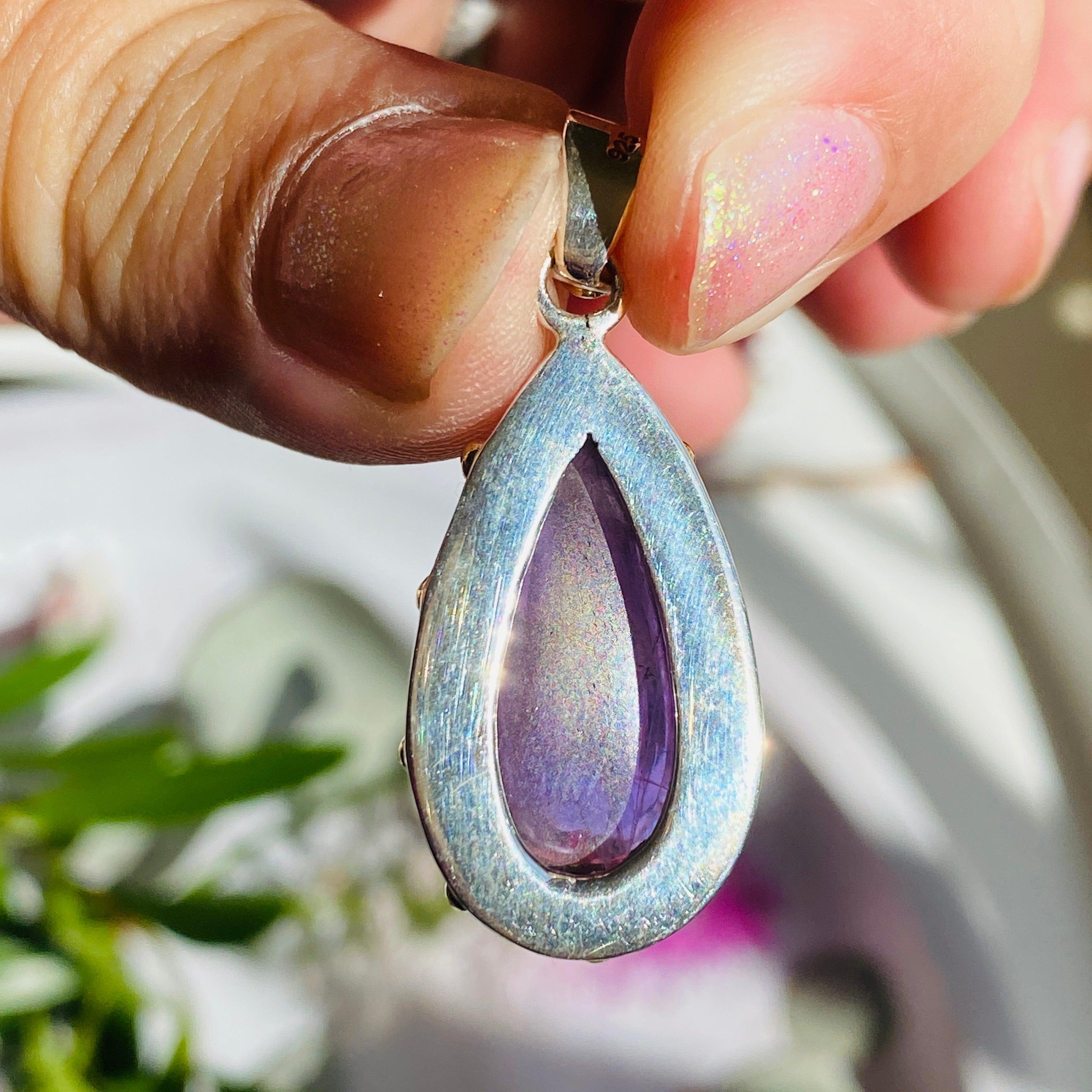 Amethyst Teardrop Pendant Necklace - Elegant Purple Gemstone Jewelry for Women - Perfect for Gifts, Parties & Everyday Wear