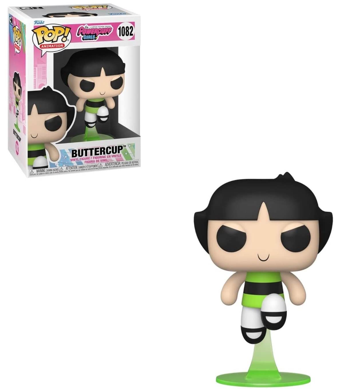 Funko Pop! Powerpuff Girls Buttercup Vinyl Figure with Pop Protector Case - Collectible Cartoon Character Toy for Display, Gifts & Anime Fans
