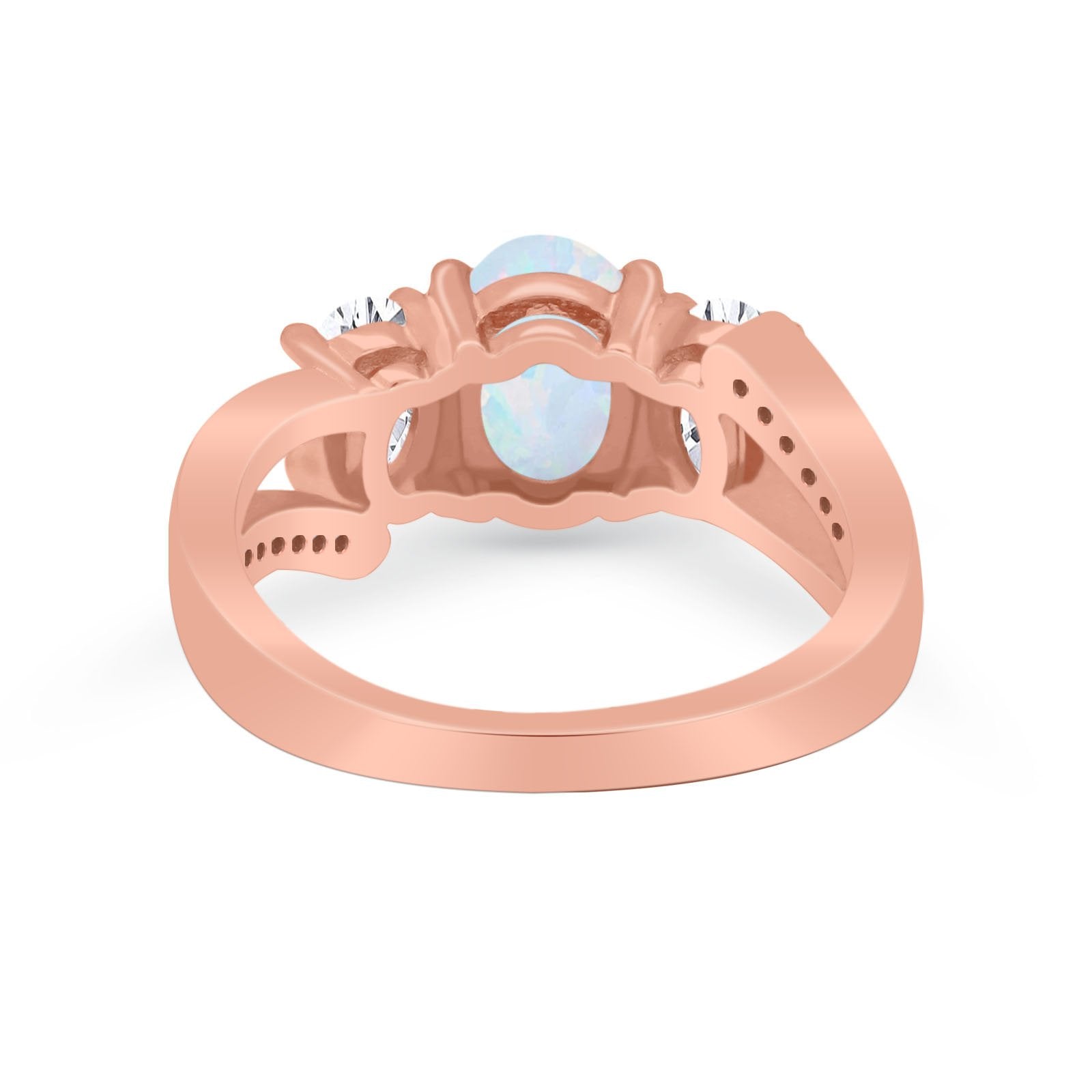 3 Stone Oval Wedding Ring - 925 Sterling Silver with Simulated Cubic Zirconia | Elegant Engagement, Anniversary & Bridal Jewelry Gift for Women