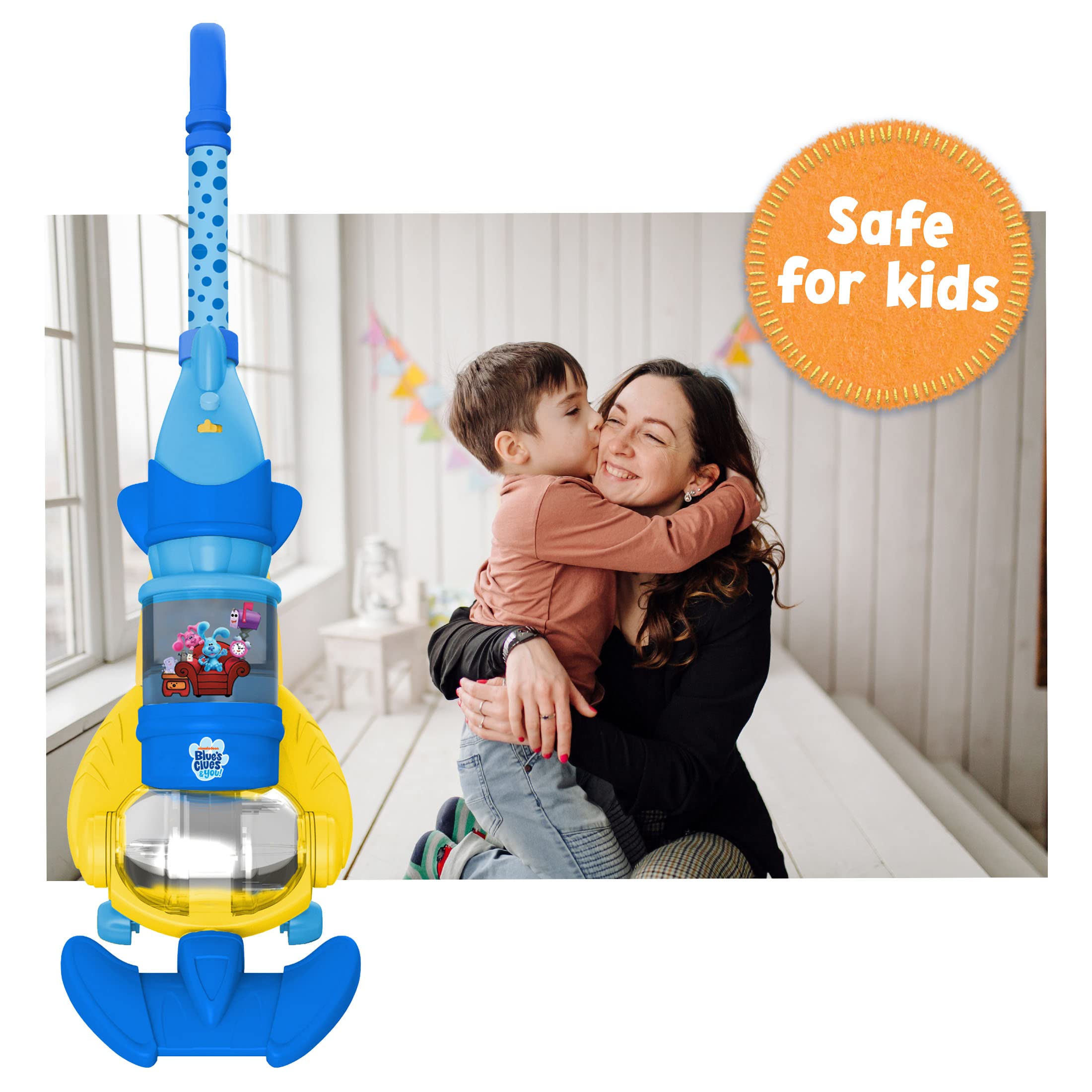 Blue's Clues & You! Kids Toy Vacuum Cleaner - Functional Toddler Vacuum with Lights & Realistic Sounds - Pretend Play Cleaning Toy for Boys & Girls - Perfect for Indoor Playtime & Early Childhood Development