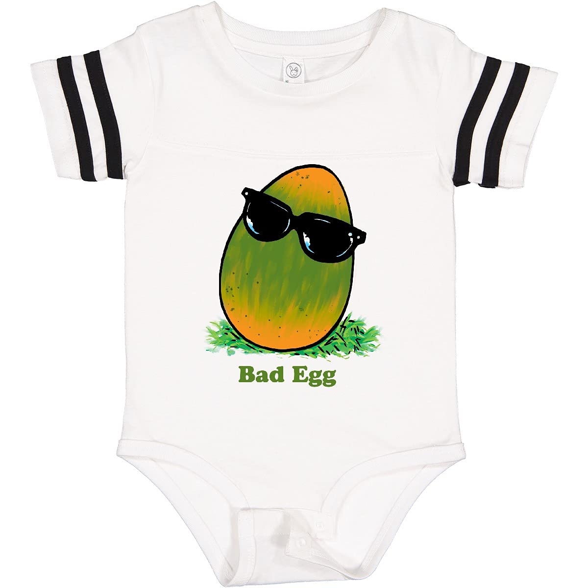 Inktastic Easter Green and Yellow Bad Egg with Sunglasses Baby Bodysuit - Cute Infant Onesie for Easter Photos, Holiday Outfits & Family Celebrations