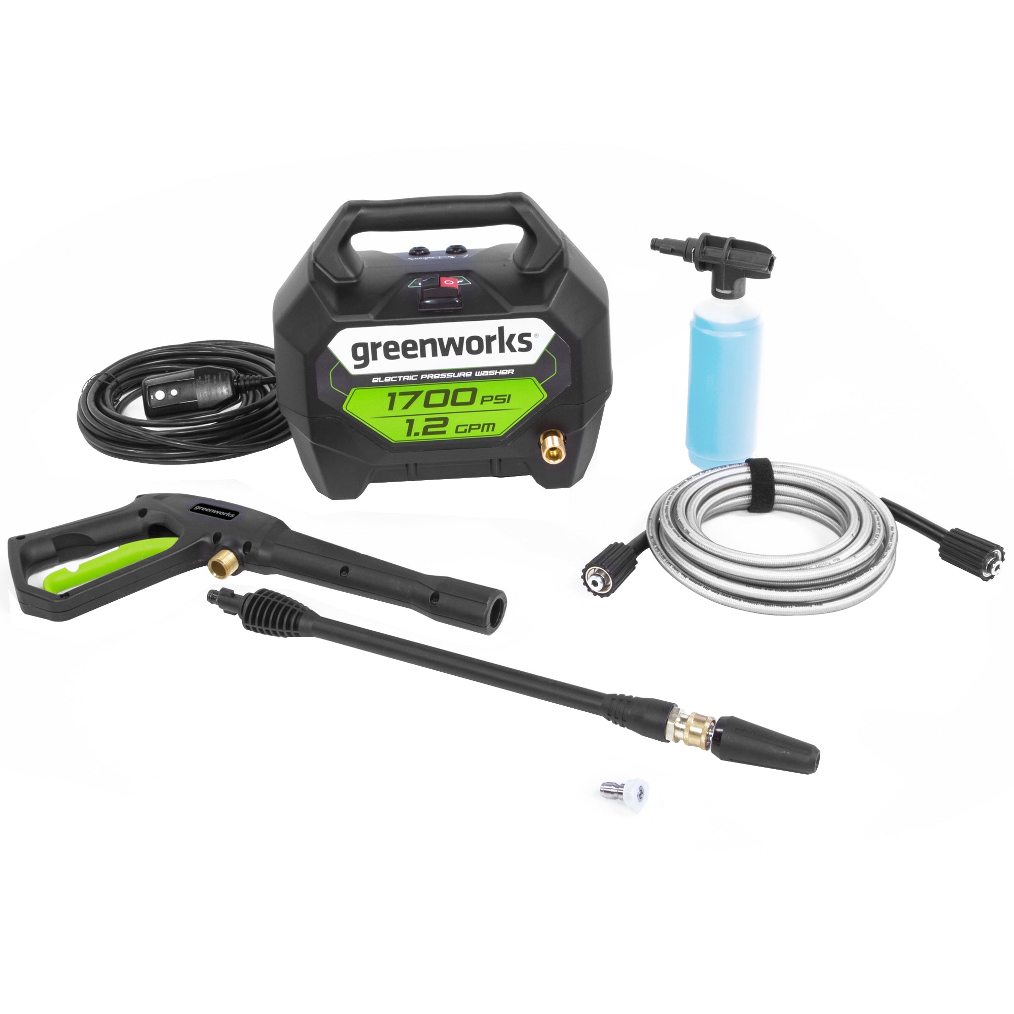 1700 PSI Electric Pressure Washer - 1.2 GPM Portable Power Cleaner for Home, Car, Deck & Patio Cleaning | Lightweight Hand Carry Design