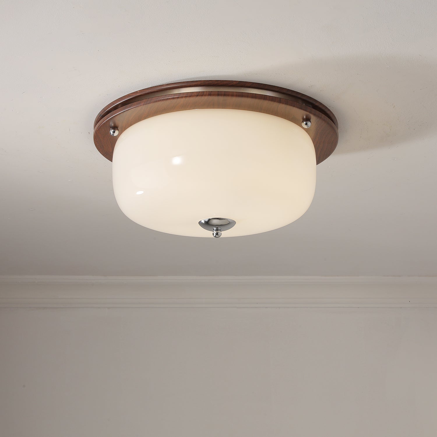 Modern Glass Dome Ceiling Light Fixture - Elegant LED Flush Mount Lighting for Living Room, Bedroom & Kitchen - Energy Efficient Home Decor