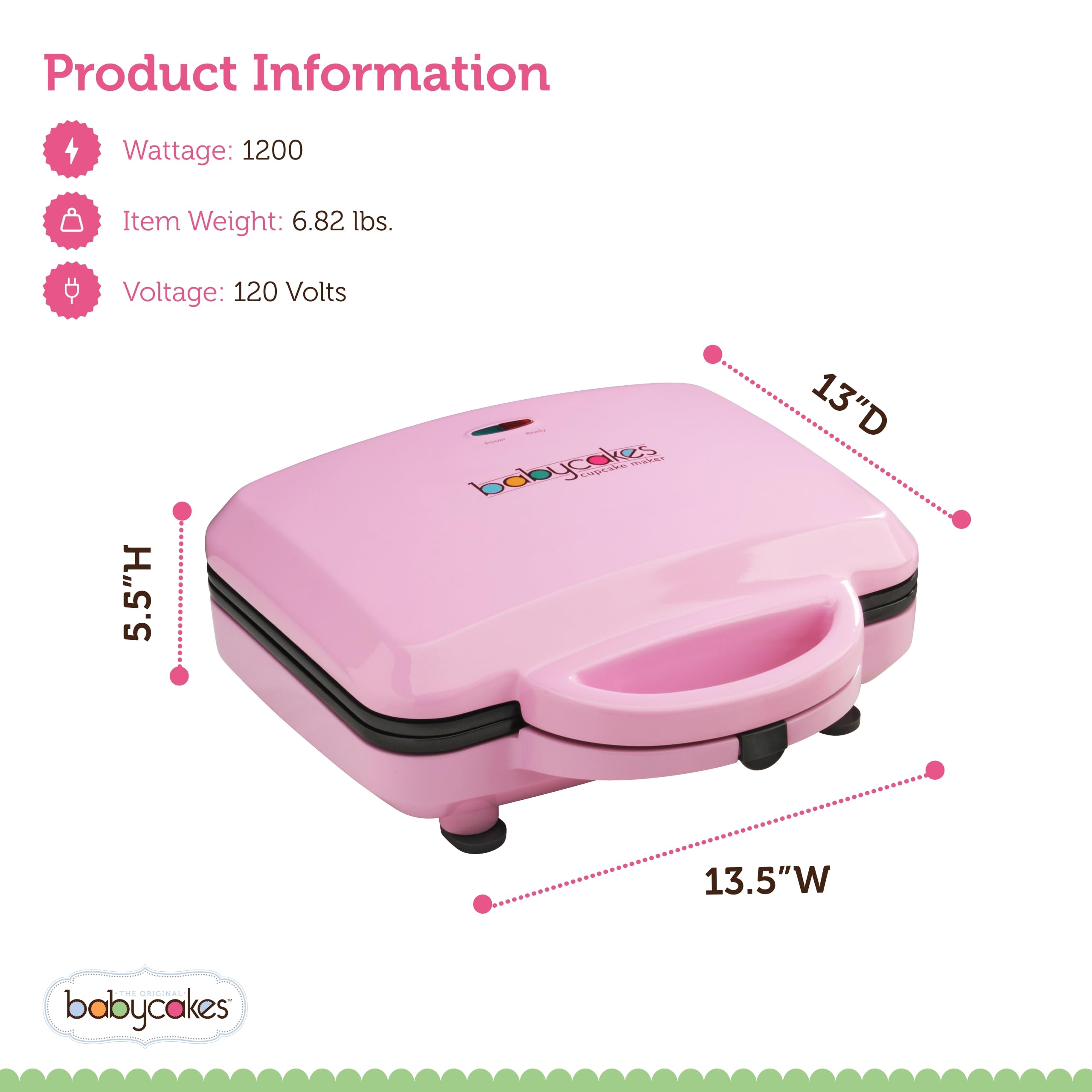 Pink Full Size Cupcake Maker - 12 Cup Capacity, Non-Stick Baking Pan, Perfect for Birthday Parties, Baby Showers & Home Baking