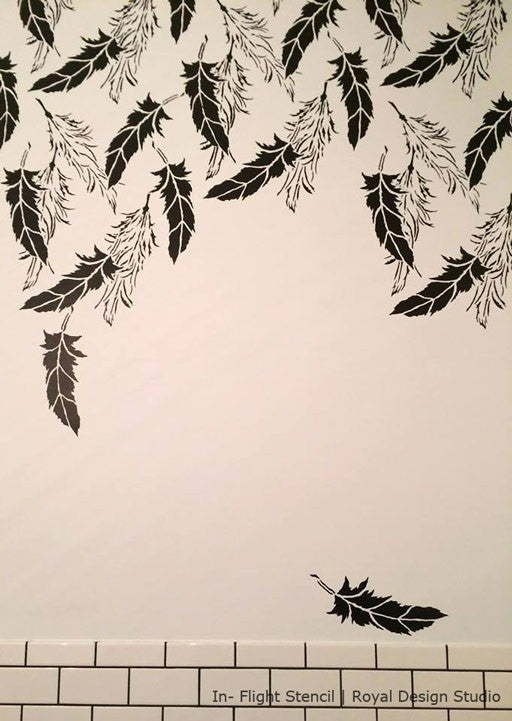 Premium In-Flight Feather Raven & Lily Stencil Set for DIY Crafts, Wall Art, and Home Decor | Perfect for Scrapbooking, Canvas Painting, and Mixed Media Projects