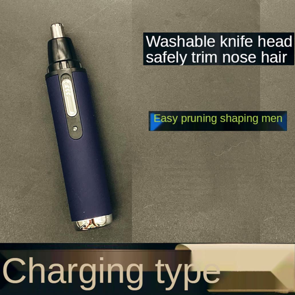 Electric Nose & Ear Hair Trimmer for Men - Painless Grooming Shaver with Travel Case (Blue) | Portable Personal Care for Travel, Home & Office Use