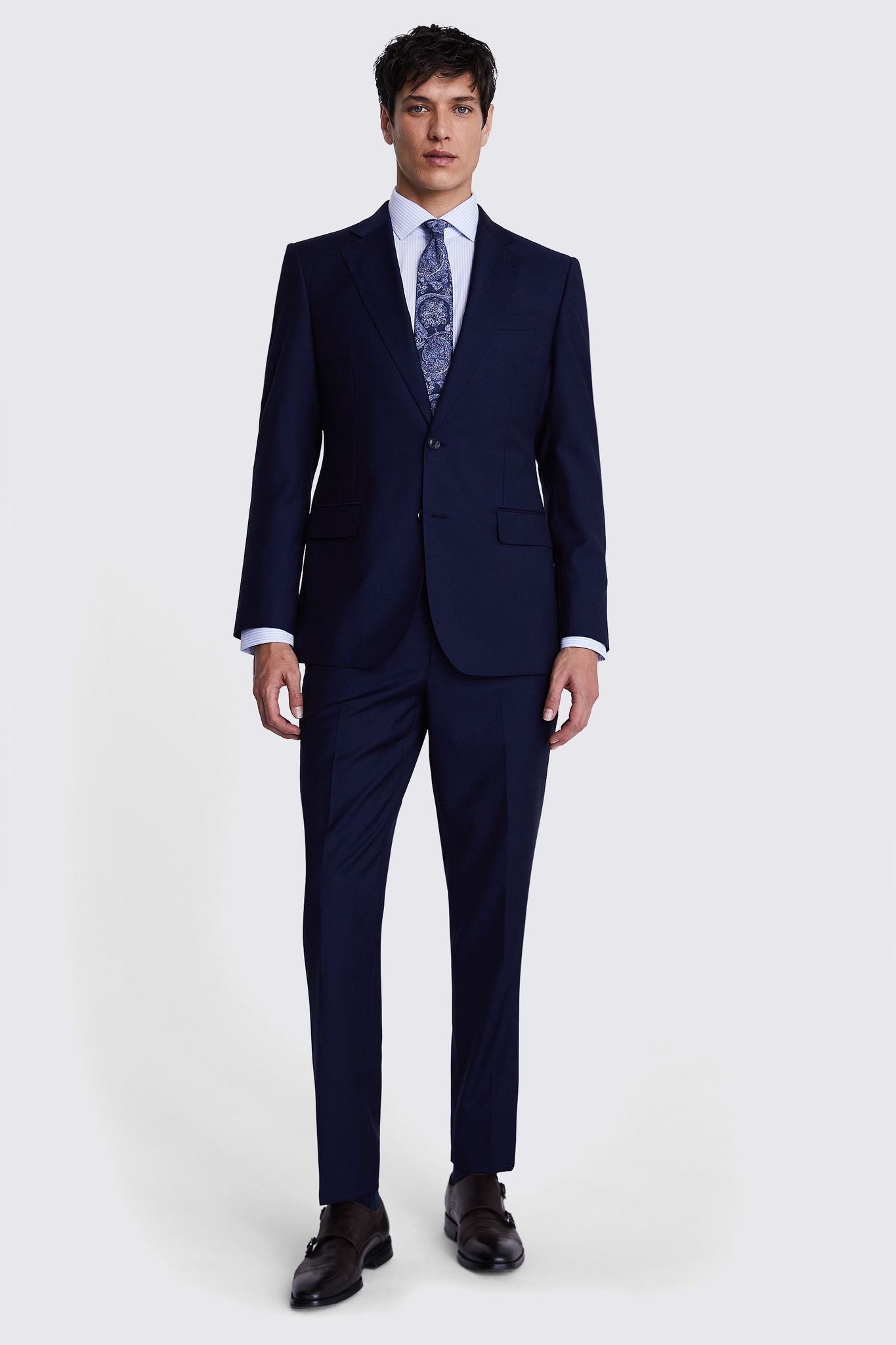 Tailored Fit Navy Twill Suit for Men | Slim Fit Business Suit Jacket & Pants Set | Perfect for Prom, Weddings & Formal Events | Office Wear & Special Occasions