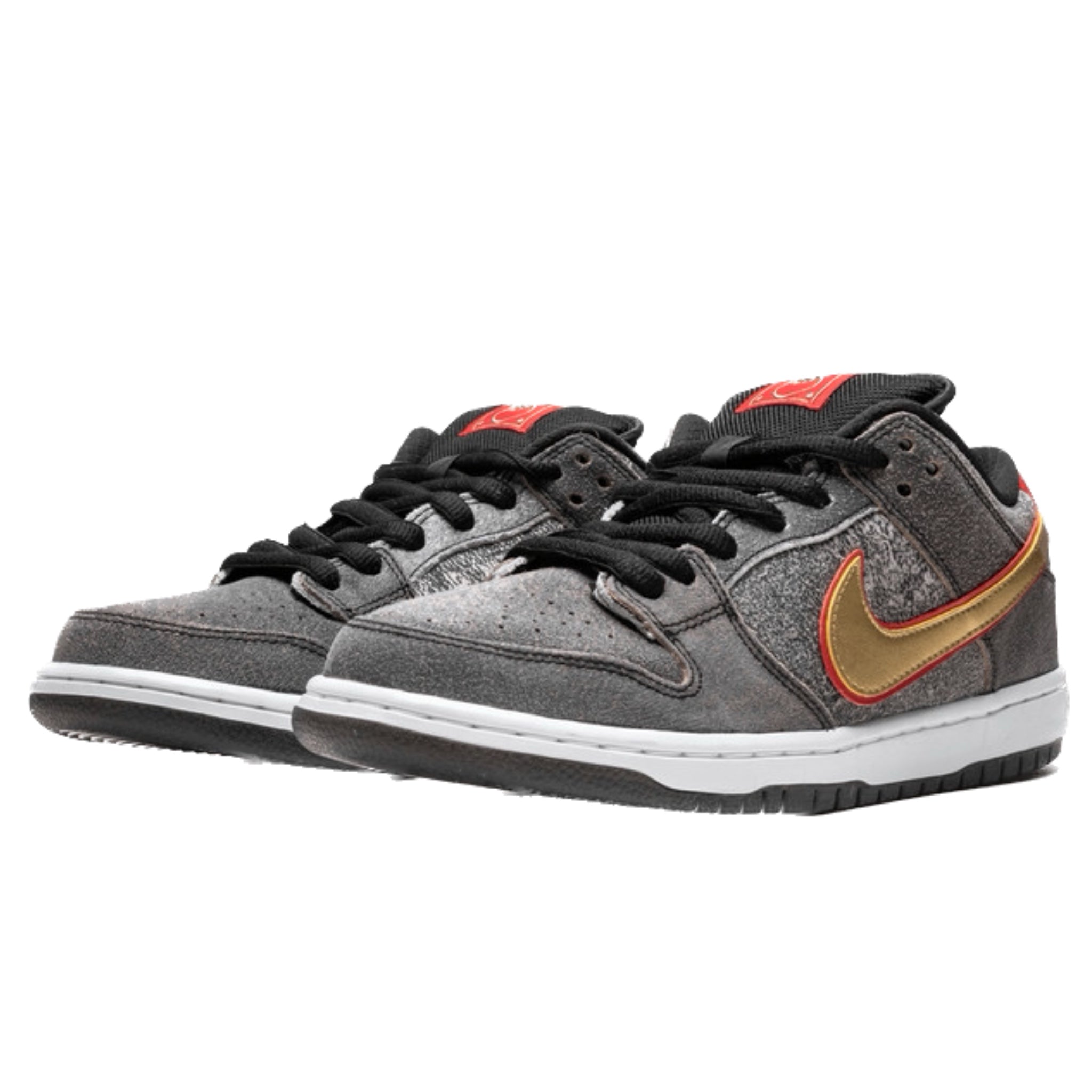 Nike SB Dunk Low Sneakers - Beijing Metallic Gold & University Red Colorway | Skateboarding Shoes for Men & Women | Perfect for Streetwear Fashion and Urban Lifestyle