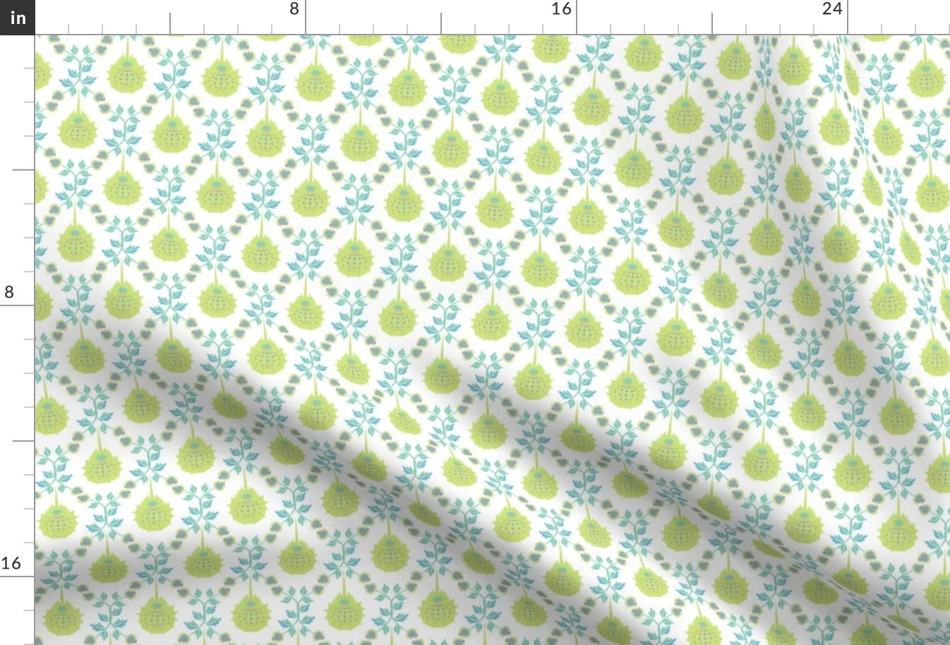 Crab Damask Sea Life Beach Aqua Ocean Printed Minky Fabric Fat Quarter - Soft Plush Fabric for Sewing Baby Blankets, Quilt Backing & Plush Toys - Perfect for DIY Crafts, Nursery Decor & Coastal Themed Projects