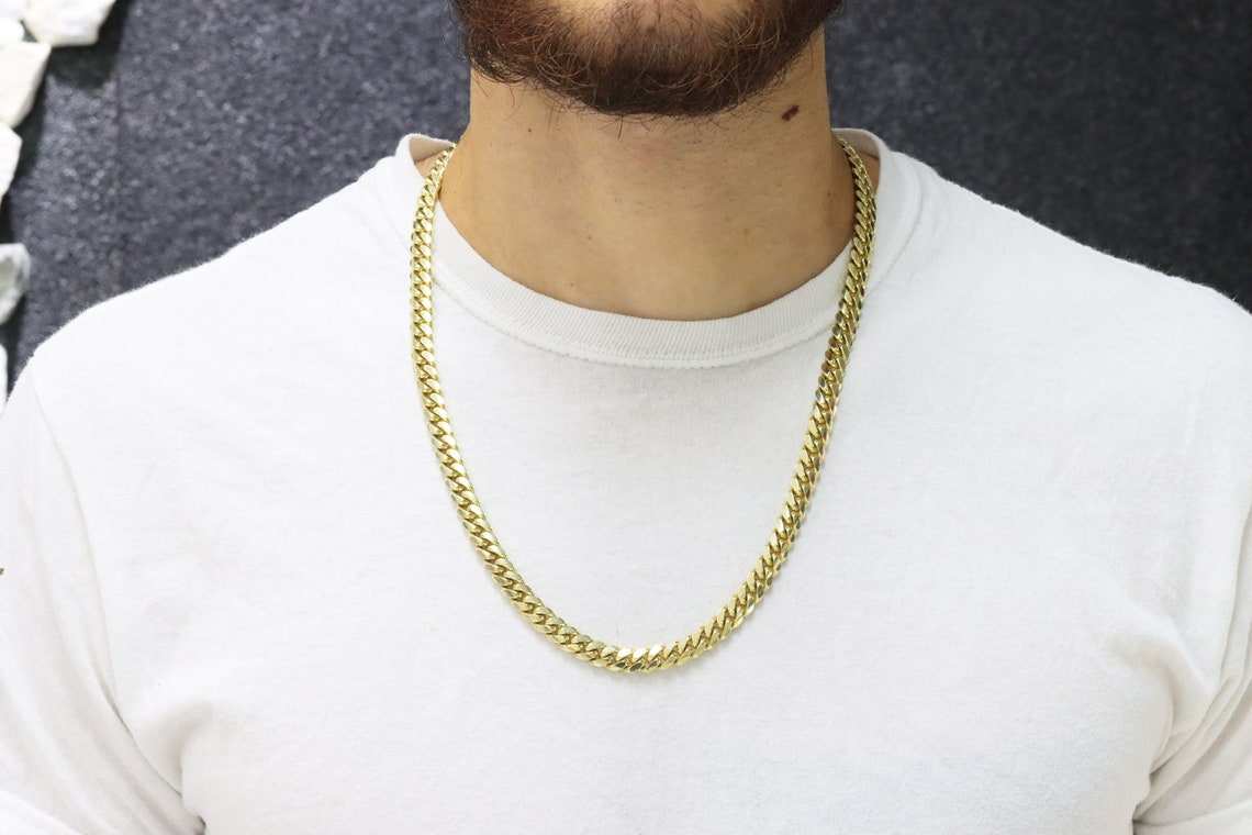 14K & 18K Solid Gold Cuban Link Chain Necklace for Men - Luxury Hip Hop Jewelry Gift for Birthday, Anniversary & Special Occasions