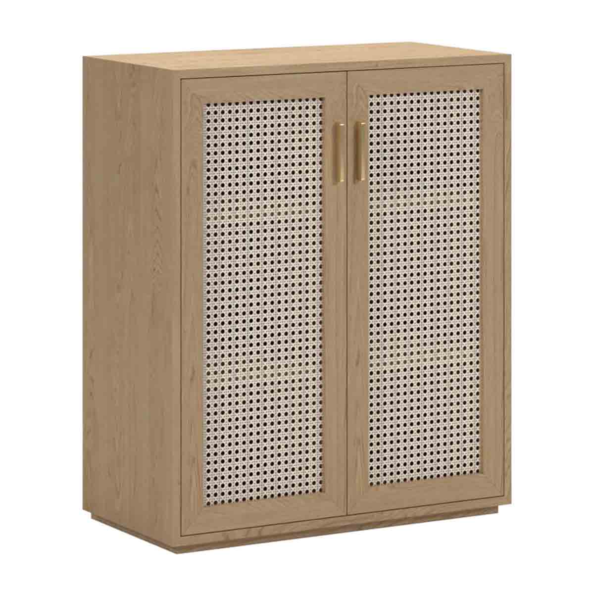 Vintage Rattan High Cabinet - Handwoven Cuban Wicker Storage Cabinet for Living Room, Bedroom, or Patio - Stylish Home Decor & Organizer
