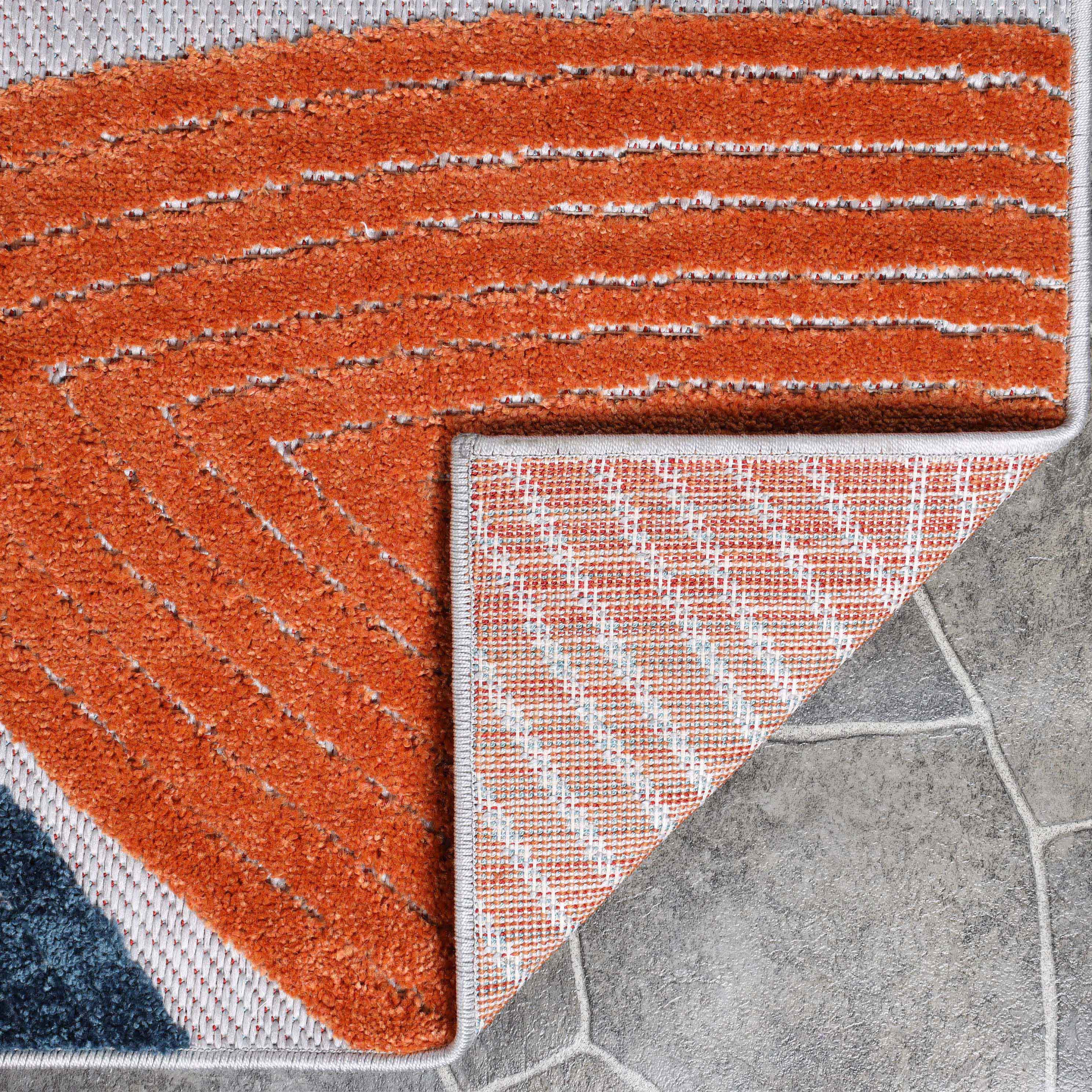 Modern Geometric Indoor Outdoor Area Rug - Non-Slip Tulip Design for Living Room, Bedroom, Patio & Deck - Waterproof & Durable Home Decor