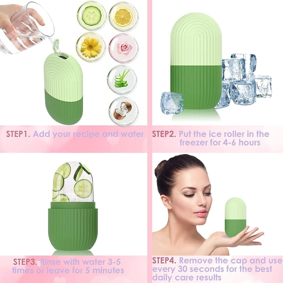 Reusable Silicone Ice Face Roller for Skin Care - Cooling Facial & Eye Massage Tool - Reduce Puffiness & Soothe Skin - Perfect for Morning Routine & Post-Workout Recovery