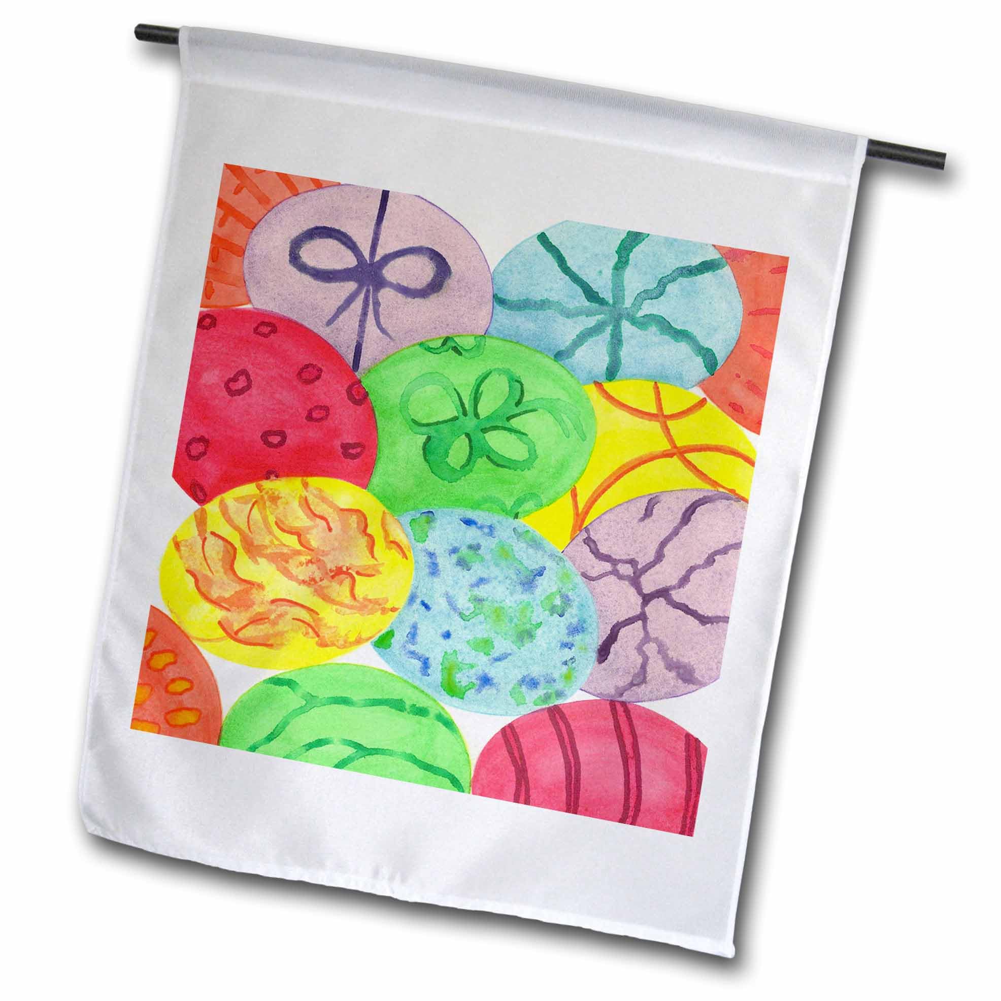3D Rose Easter Eggs Garden Flag - 12x18 Inch Spring Decorative Outdoor Yard Banner for Easter Decorations, Home Garden, and Seasonal Celebrations