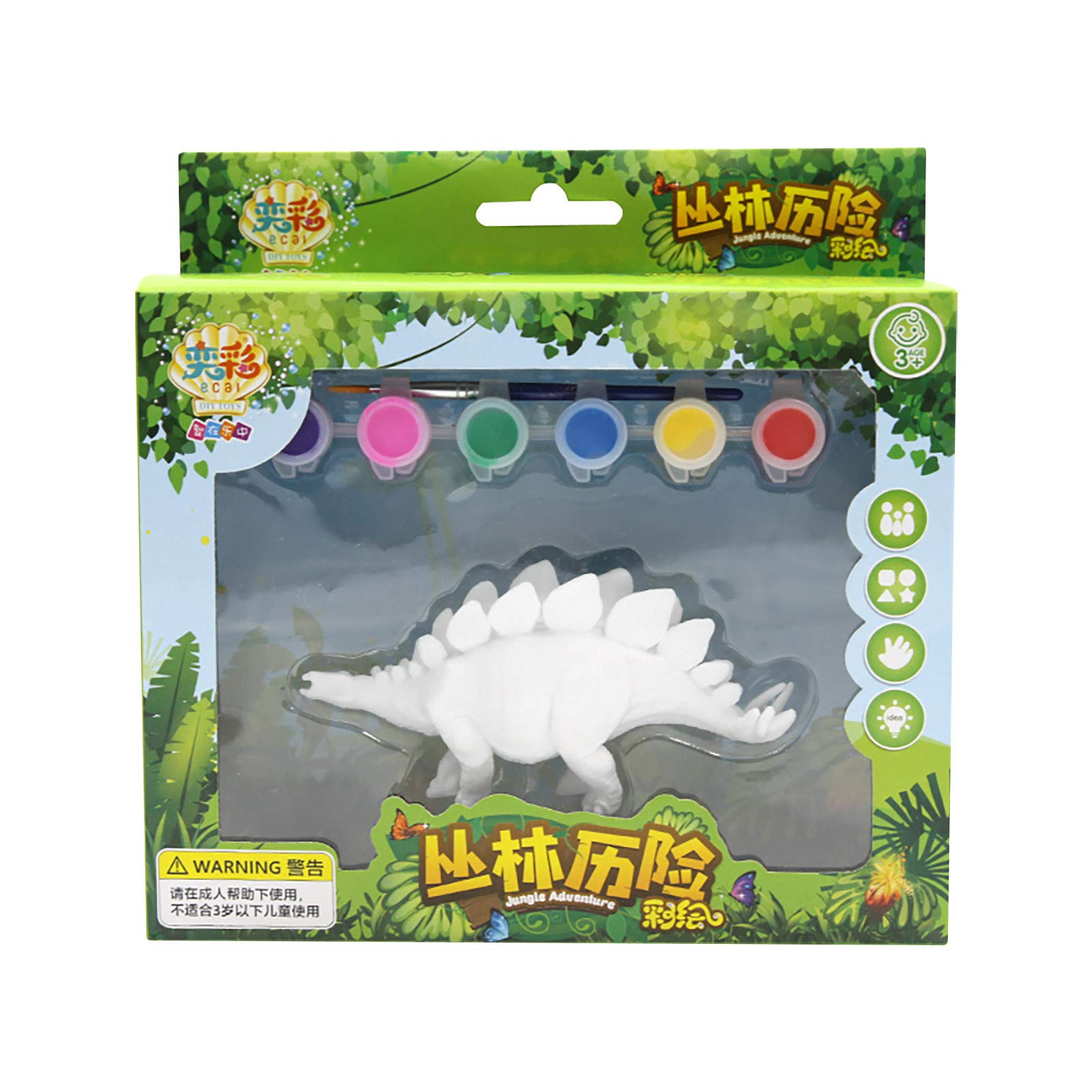 3D Dinosaur Model DIY Painting Kit - Graffiti & Craft Toys for Kids - Creative Dinosaur Toys for Home Decor, Party Favors & Educational STEM Activities