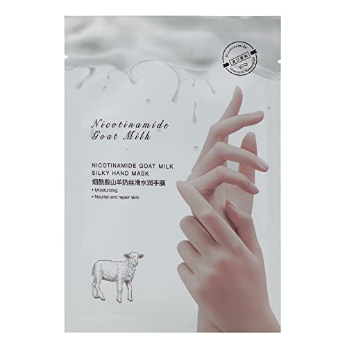 Bisutang Goat Milk Hand Moisturizing Gloves - Collagen & Vitamin Infused Hand Mask for Dry, Cracked & Aging Skin - Natural Repair & Renewal Treatment - Perfect for Night Care, Spa & Home Relaxation