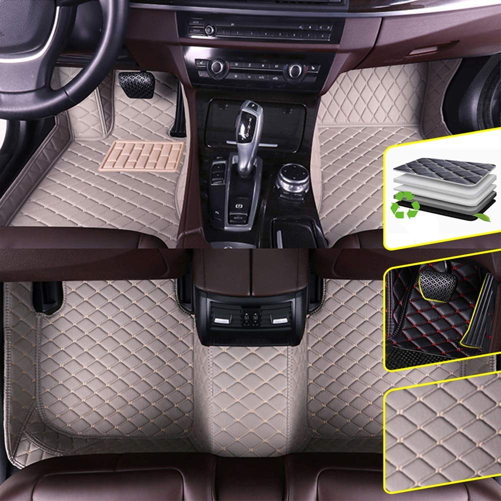 Custom Fit BMW X3 E83 2005-2010 Waterproof Non-Slip Car Floor Mats - Premium Leather Automotive Interior Accessories (1 Set, Gray) - Perfect for All-Weather Protection & Luxury Car Interior Upgrade