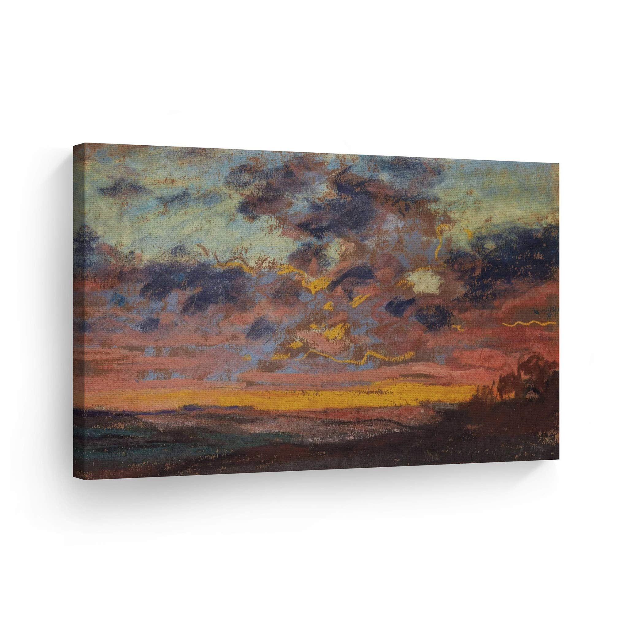 Claude Monet Sunset Canvas Wall Art Print - Famous Oil Painting Reproduction, Modern Home Decor, Ready to Hang (30x40 Inch) | Perfect for Living Room, Bedroom & Office Decor | Made in USA